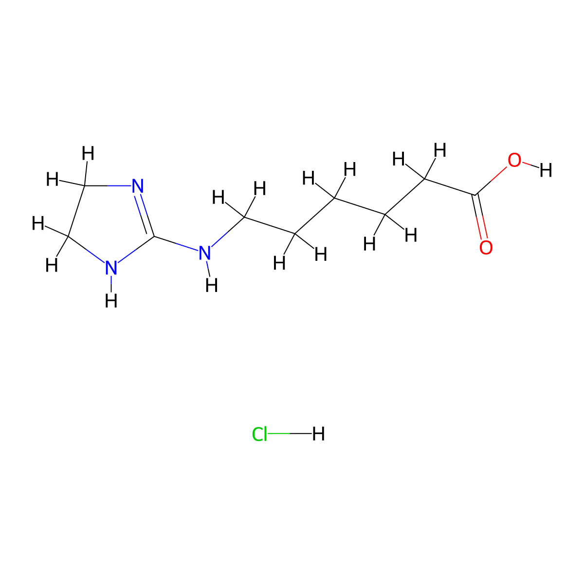 6-(4,5-Dihydro-1H-imidazol-2-ylamino)-hexanoic acid hydrochloride molecular structure, CAS 1185300-83-7