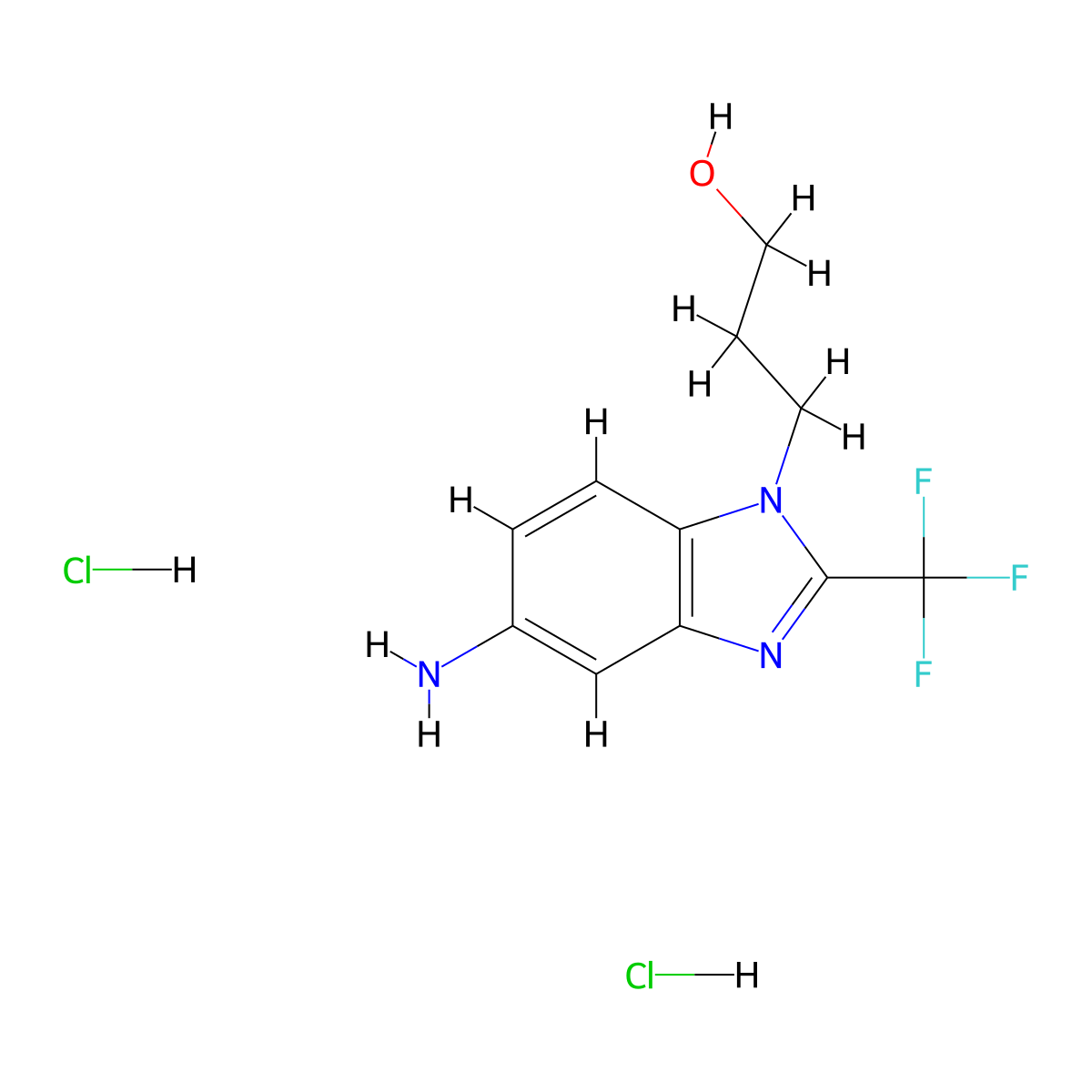 3-(5-Amino-2-trifluoromethyl-benzoimidazol-1-YL)-propan-1-OL dihydrochloride molecular structure, CAS 1185300-84-8