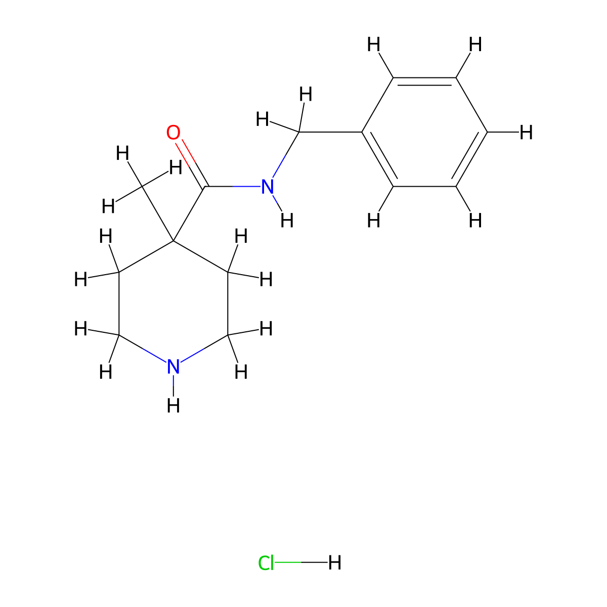 N-benzyl-4-methylpiperidine-4-carboxamide hydrochloride molecular structure, CAS 1185300-85-9