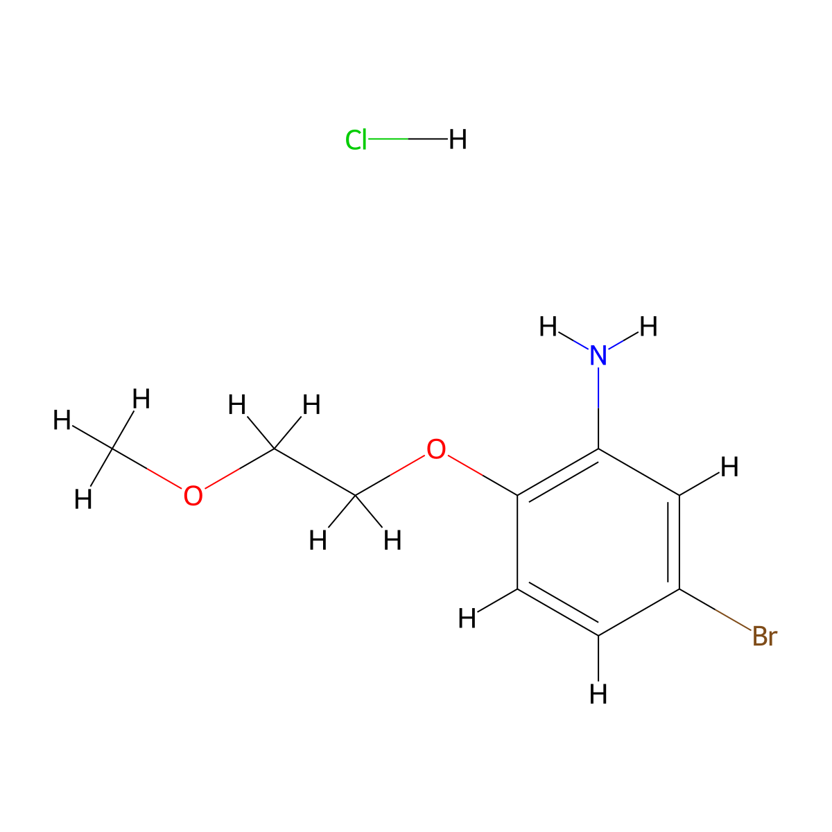 5-Bromo-2-(2-methoxyethoxy)aniline hydrochloride molecular structure, CAS 1185300-88-2