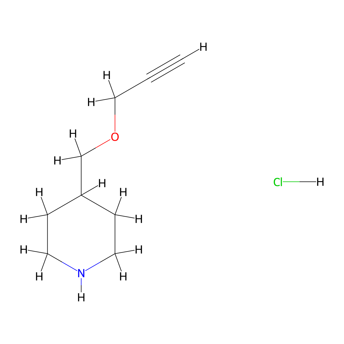 4-[(2-Propynyloxy)methyl]piperidine hydrochloride molecular structure, CAS 1185300-91-7