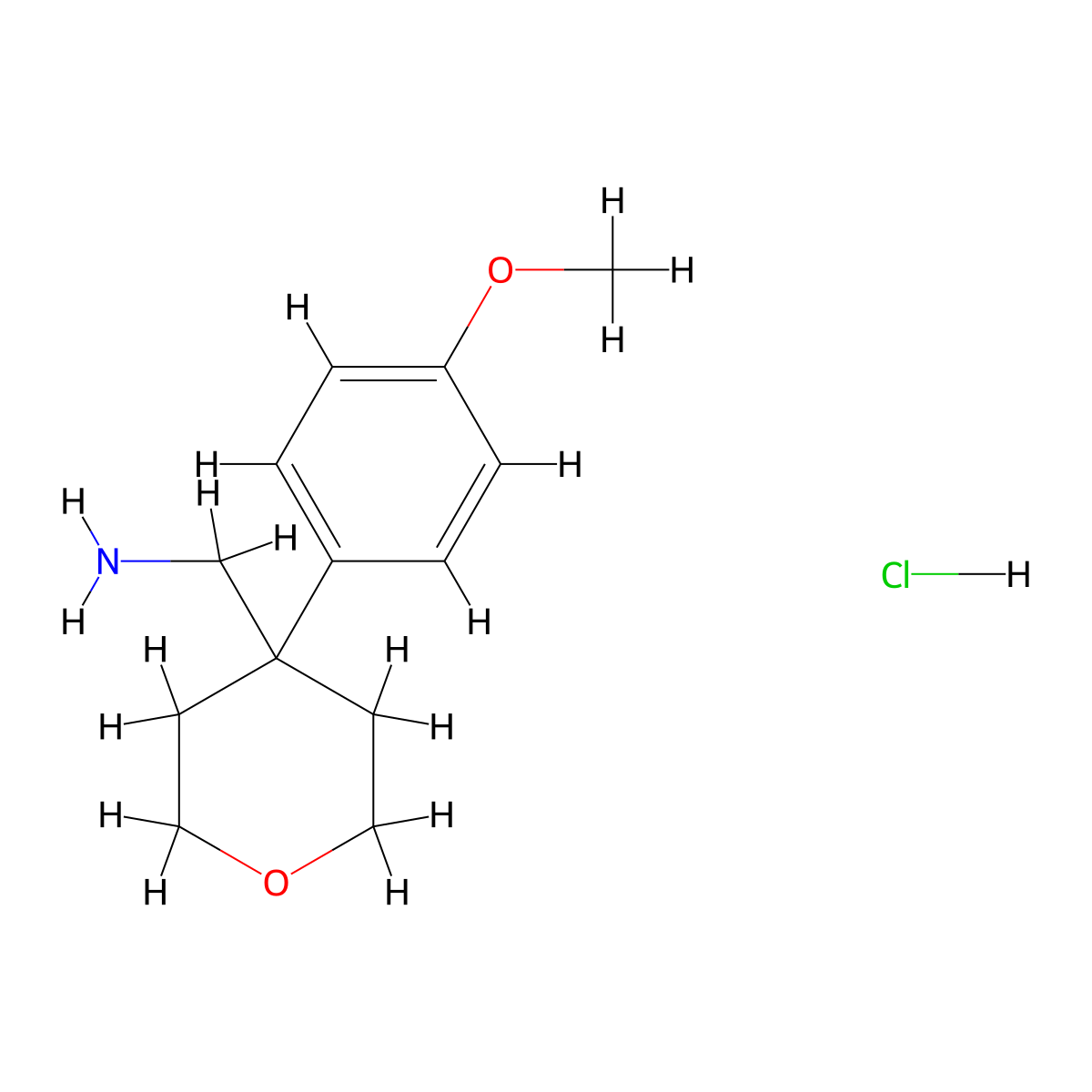 (4-(4-Methoxyphenyl)tetrahydro-2H-pyran-4-yl)methanamine hydrochloride molecular structure, CAS 1185300-98-4