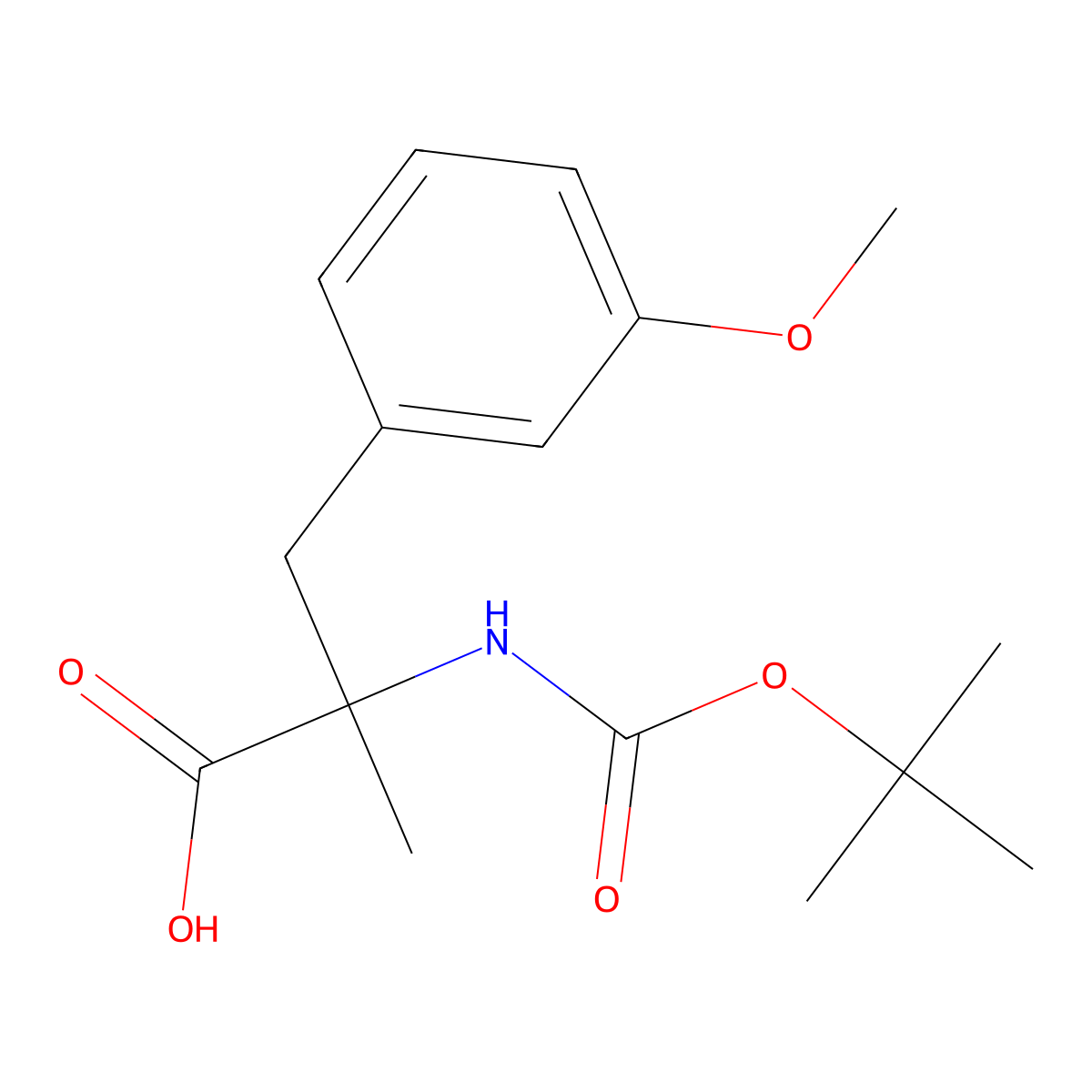 Boc-alpha-methyl-3-methoxy-DL-phenylalanine molecular structure, CAS 1185301-00-1