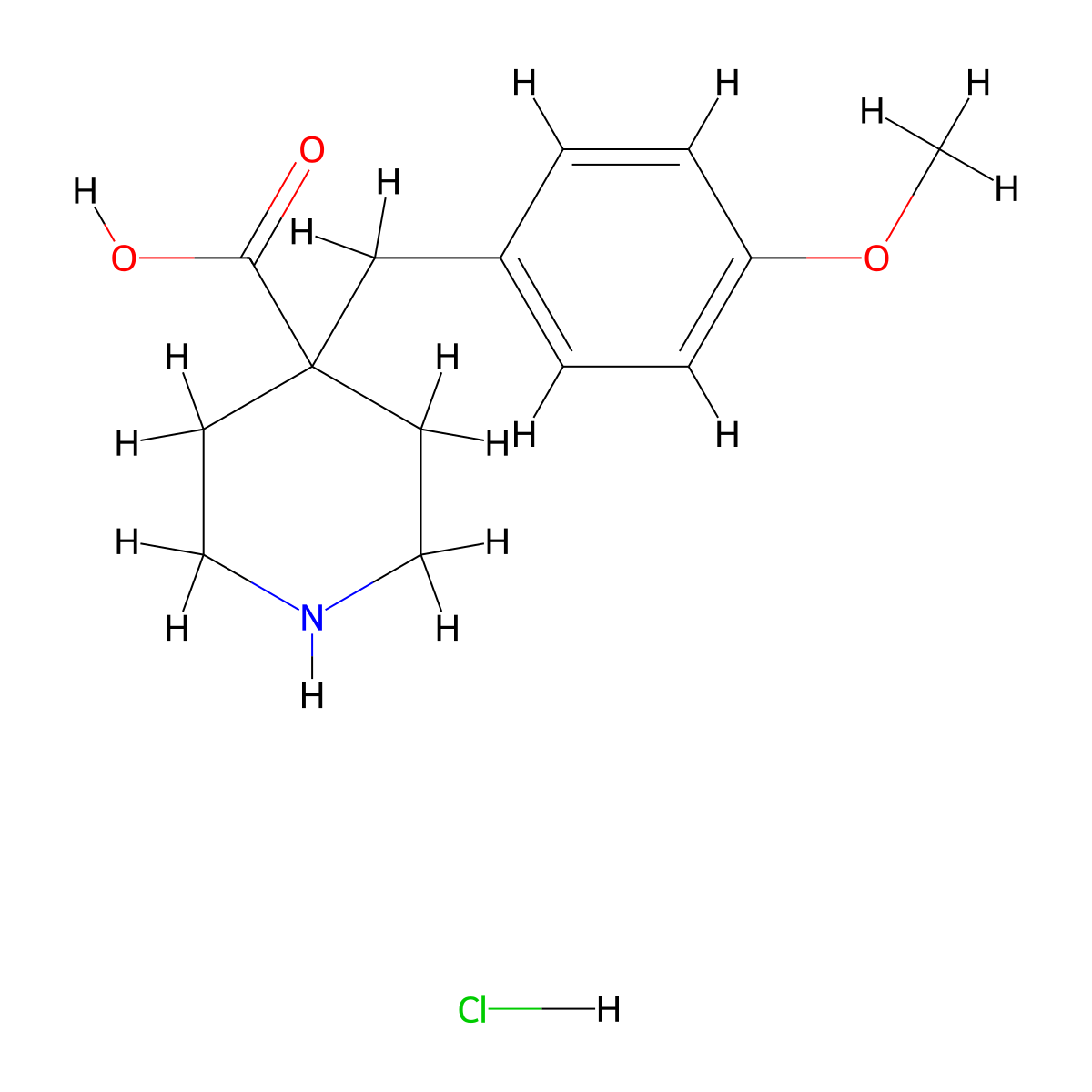 4-(4-Methoxybenzyl)piperidine-4-carboxylic acid hydrochloride molecular structure, CAS 1185301-08-9