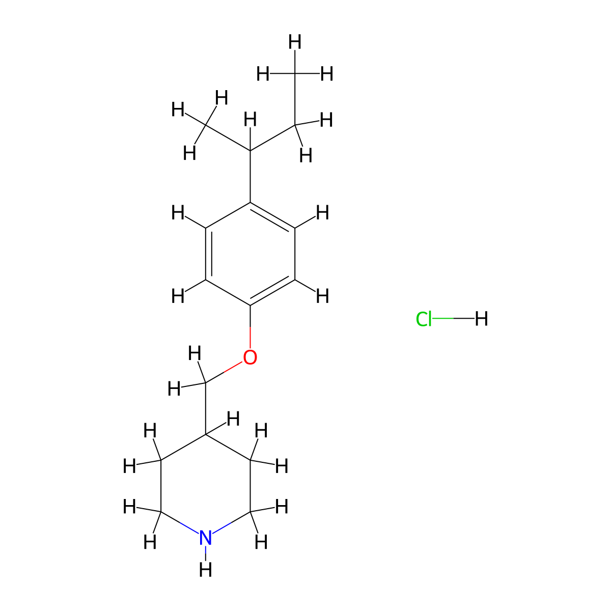 4-((4-(sec-Butyl)phenoxy)methyl)piperidine hydrochloride molecular structure, CAS 1185301-09-0