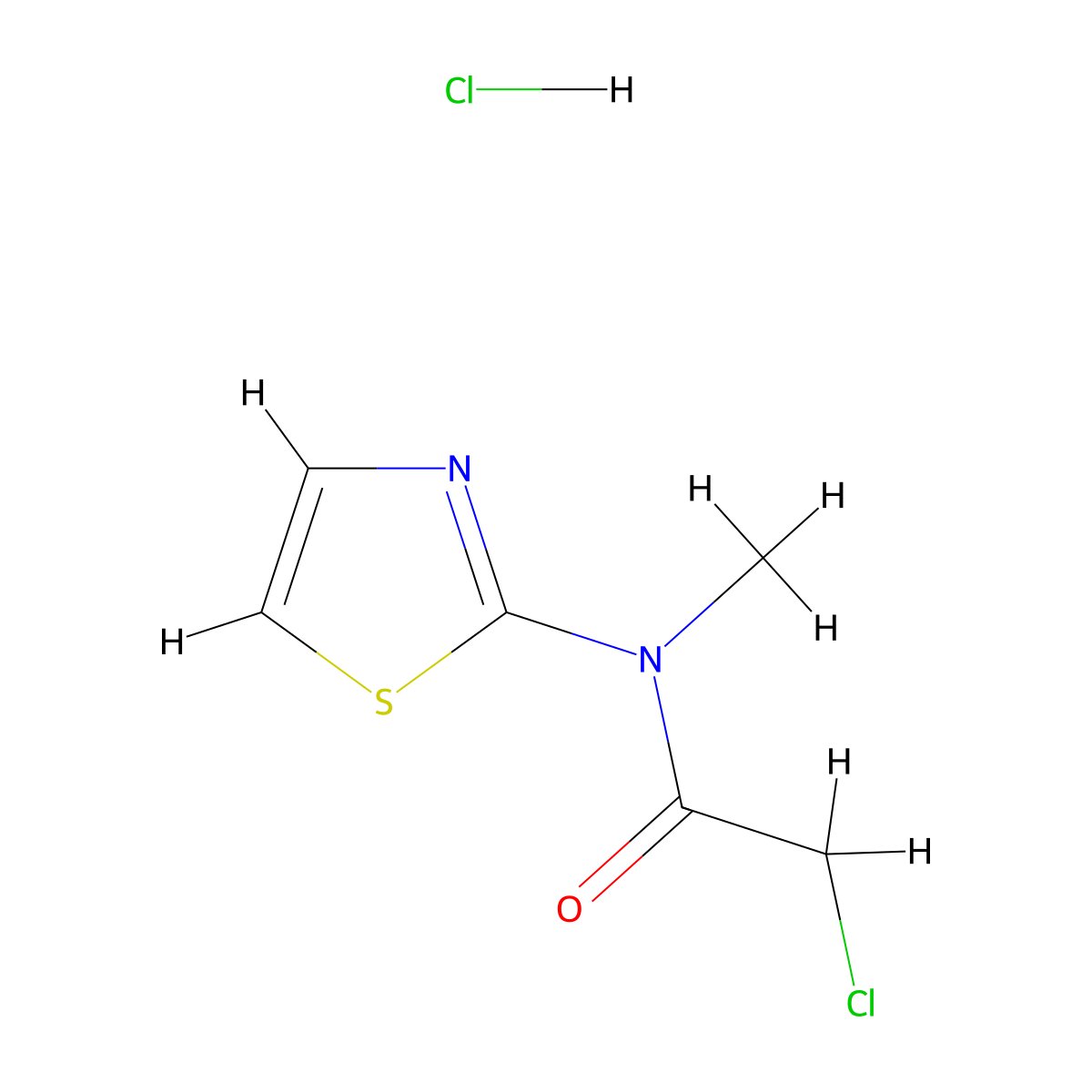 2-Chloro-N-methyl-N-thiazol-2-yl-acetamide hydrochloride molecular structure, CAS 1185301-11-4