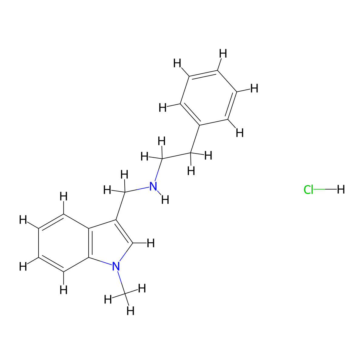 (1-Methyl-1H-indol-3-ylmethyl)-phenethyl-amine hydrochloride molecular structure, CAS 1185301-12-5