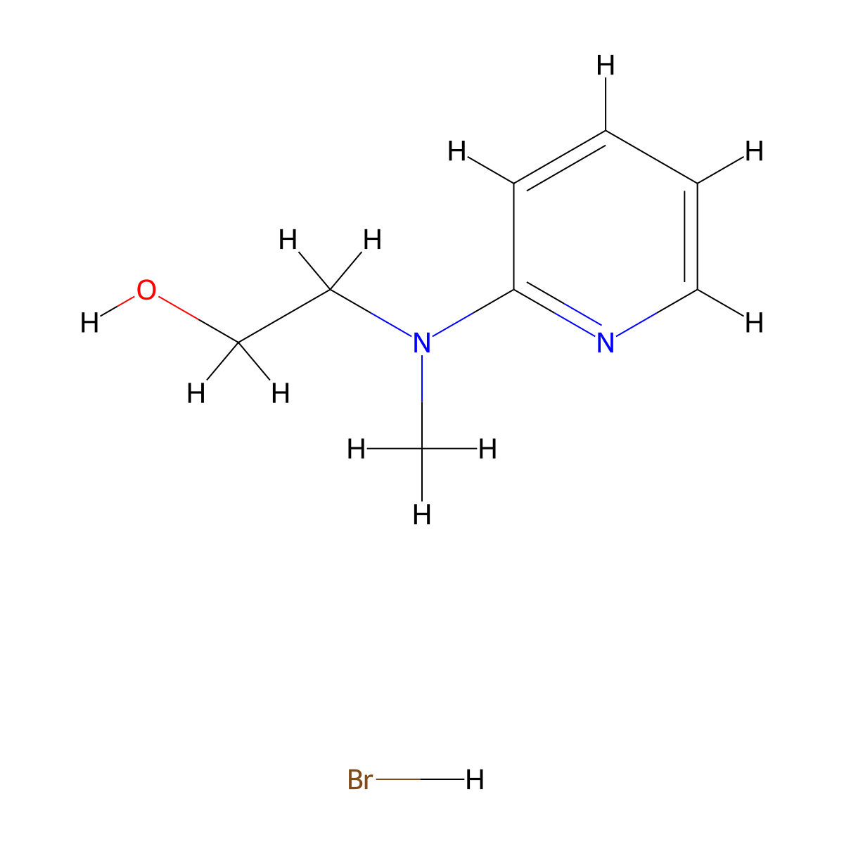 2-(Methyl-pyridin-2-YL-amino)-ethanol hydrobromide molecular structure, CAS 1185301-15-8