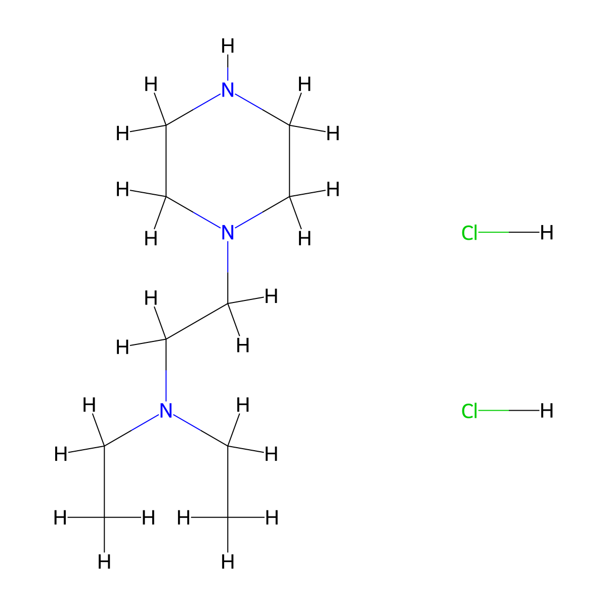 Diethyl-(2-piperazin-1-yl-ethyl)-amine dihydrochloride molecular structure, CAS 1185301-21-6