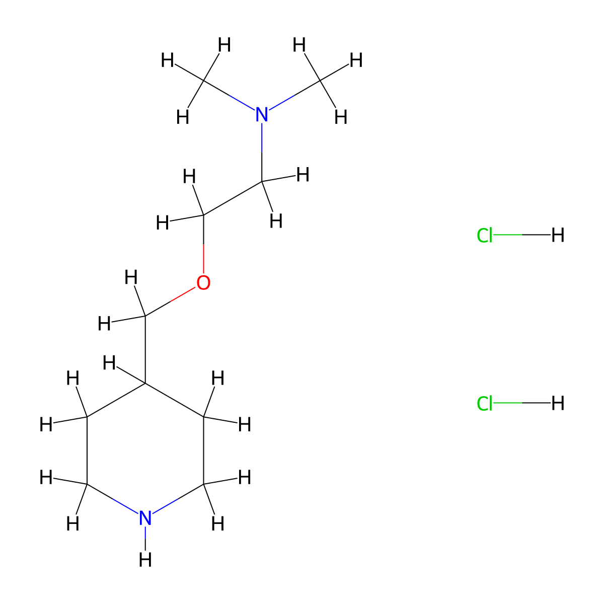 n,n-Dimethyl-2-(4-piperidinylmethoxy)-1-ethanamine dihydrochloride molecular structure, CAS 1185301-23-8