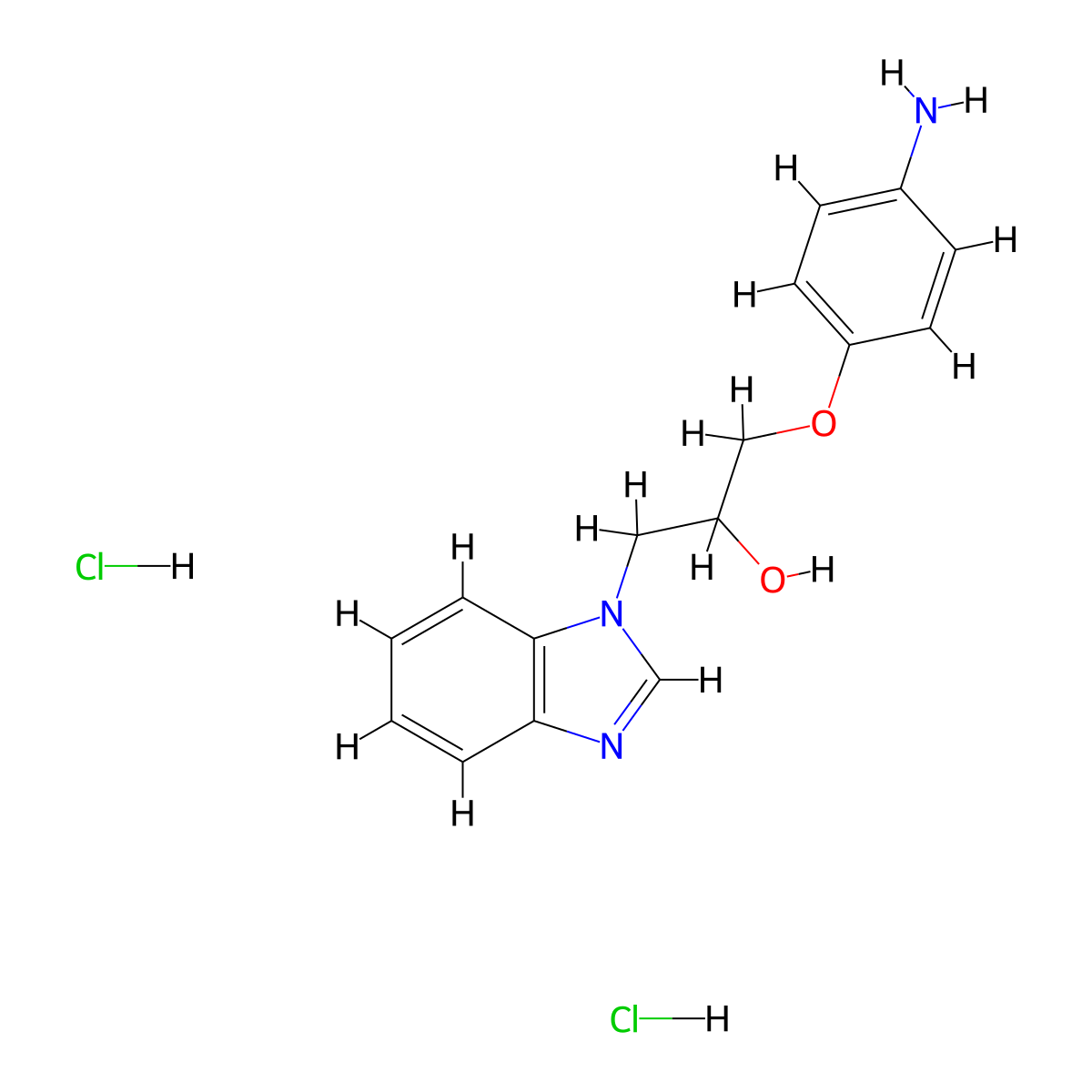 1-(4-Amino-phenoxy)-3-benzoimidazol-1-YL-propan-2-OL dihydrochloride molecular structure, CAS 1185301-28-3