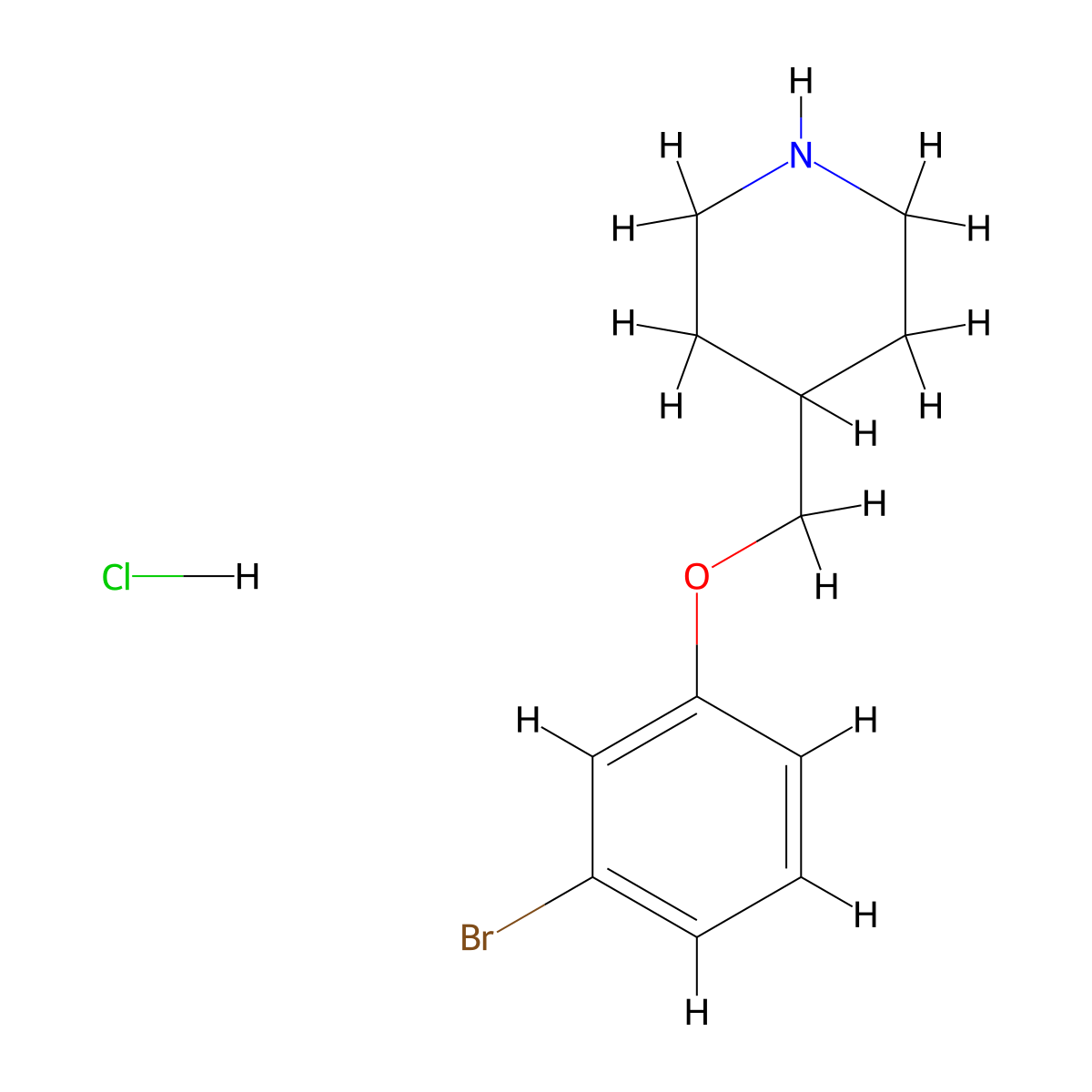 4-[(3-Bromophenoxy)methyl]piperidine hydrochloride molecular structure, CAS 1185301-29-4
