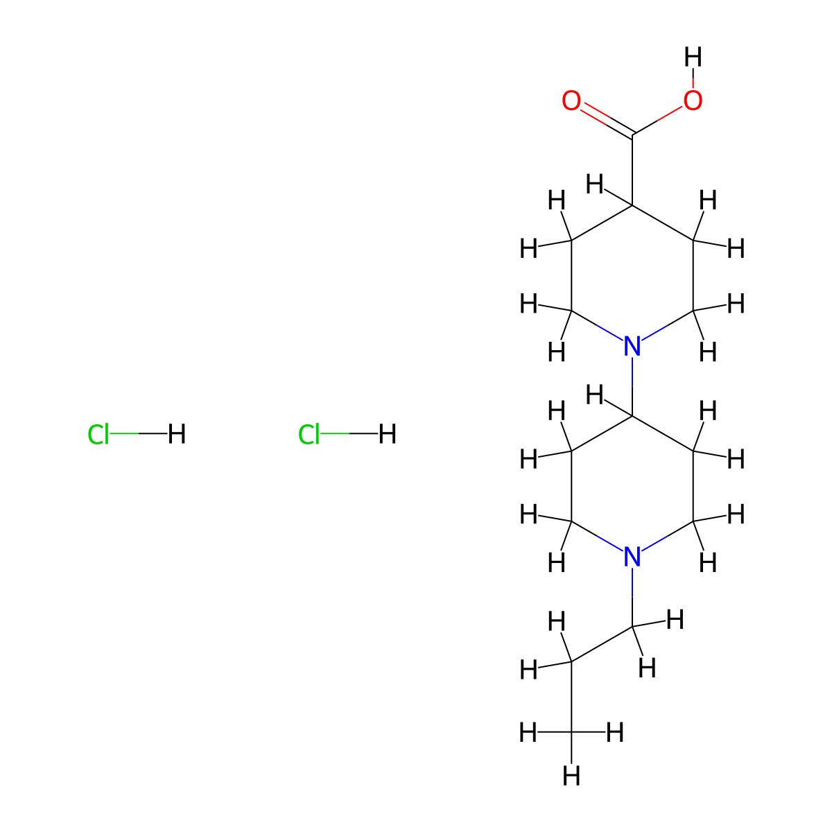 1'-Propyl-[1,4']bipiperidinyl-4-carboxylic acid dihydrochloride molecular structure, CAS 1185301-32-9