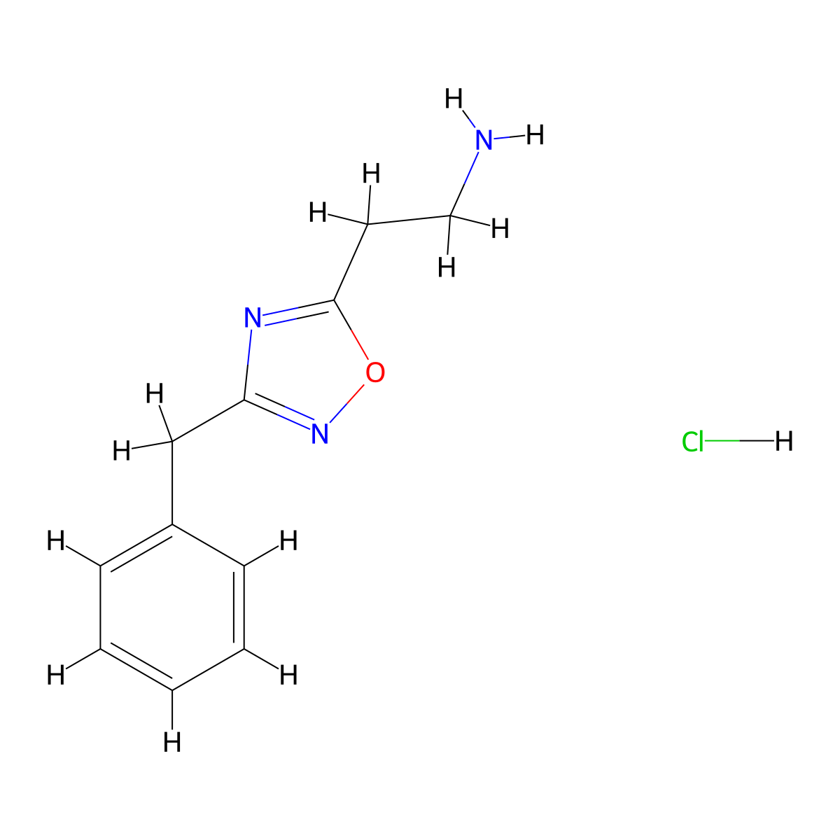 2-(3-Benzyl-1,2,4-oxadiazol-5-yl)ethan-1-amine hydrochloride molecular structure, CAS 1185301-34-1