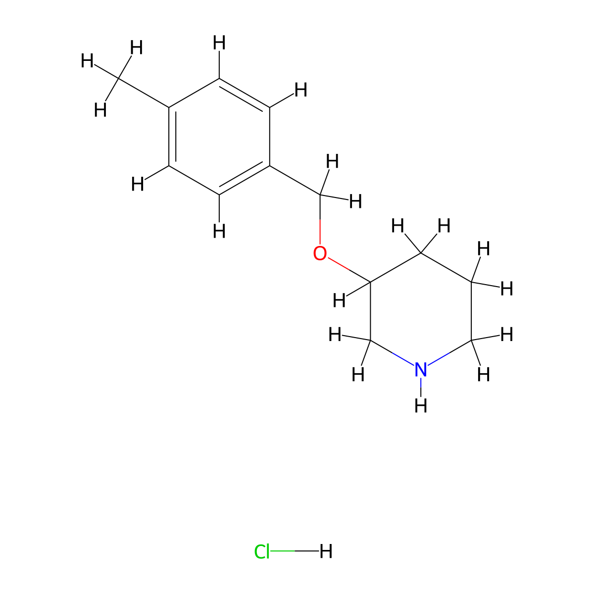 3-((4-Methylbenzyl)oxy)piperidine hydrochloride molecular structure, CAS 1185301-39-6