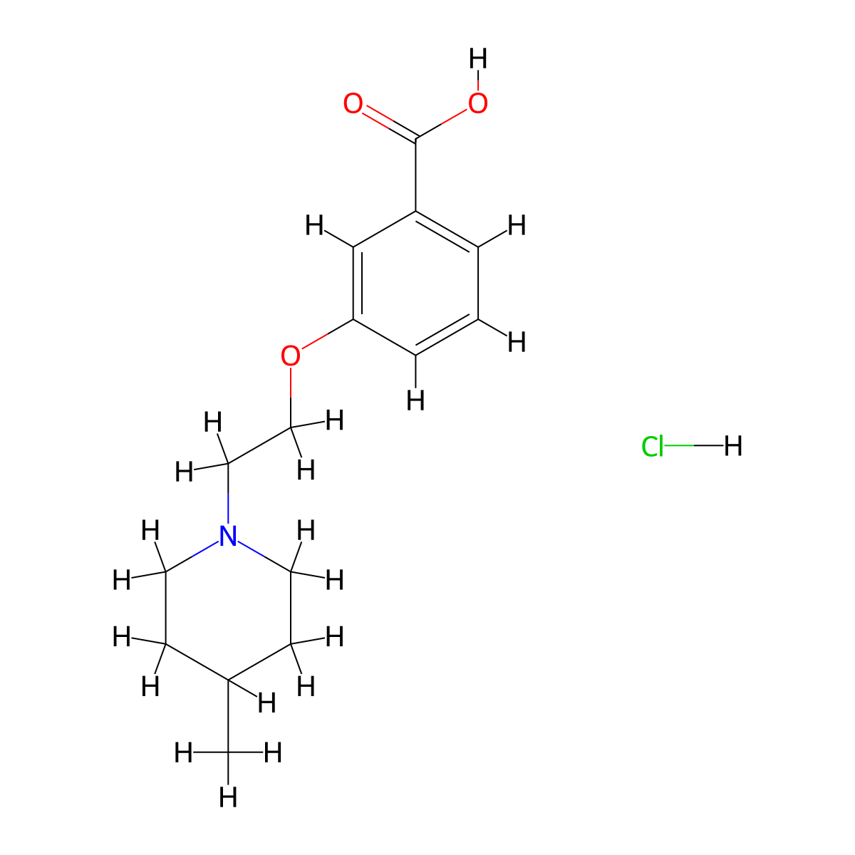 3-[2-(4-Methyl-piperidin-1-YL)-ethoxy]-benzoic acid hydrochloride molecular structure, CAS 1185301-42-1