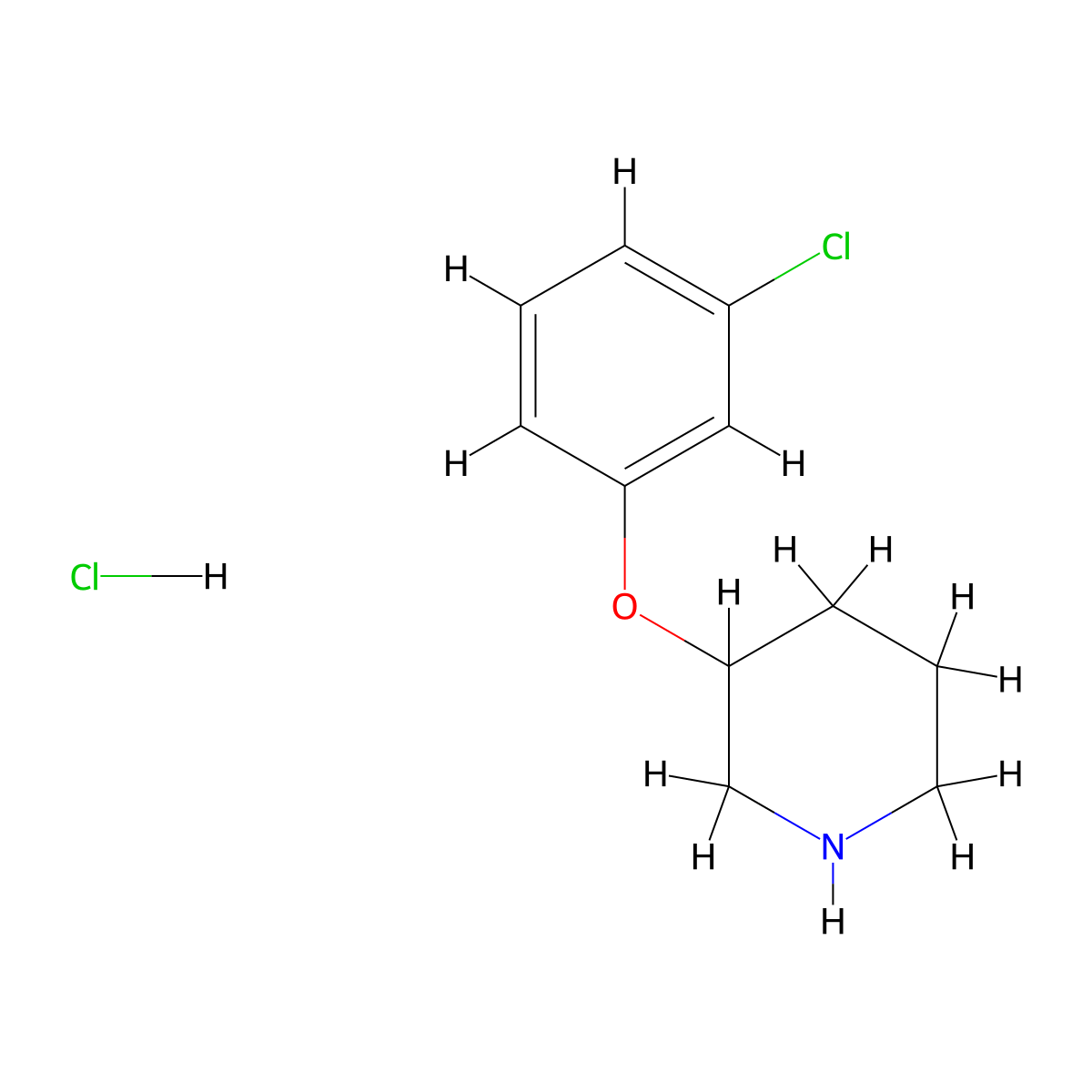 3-(3-Chlorophenoxy)piperidine hydrochloride molecular structure, CAS 1185301-51-2