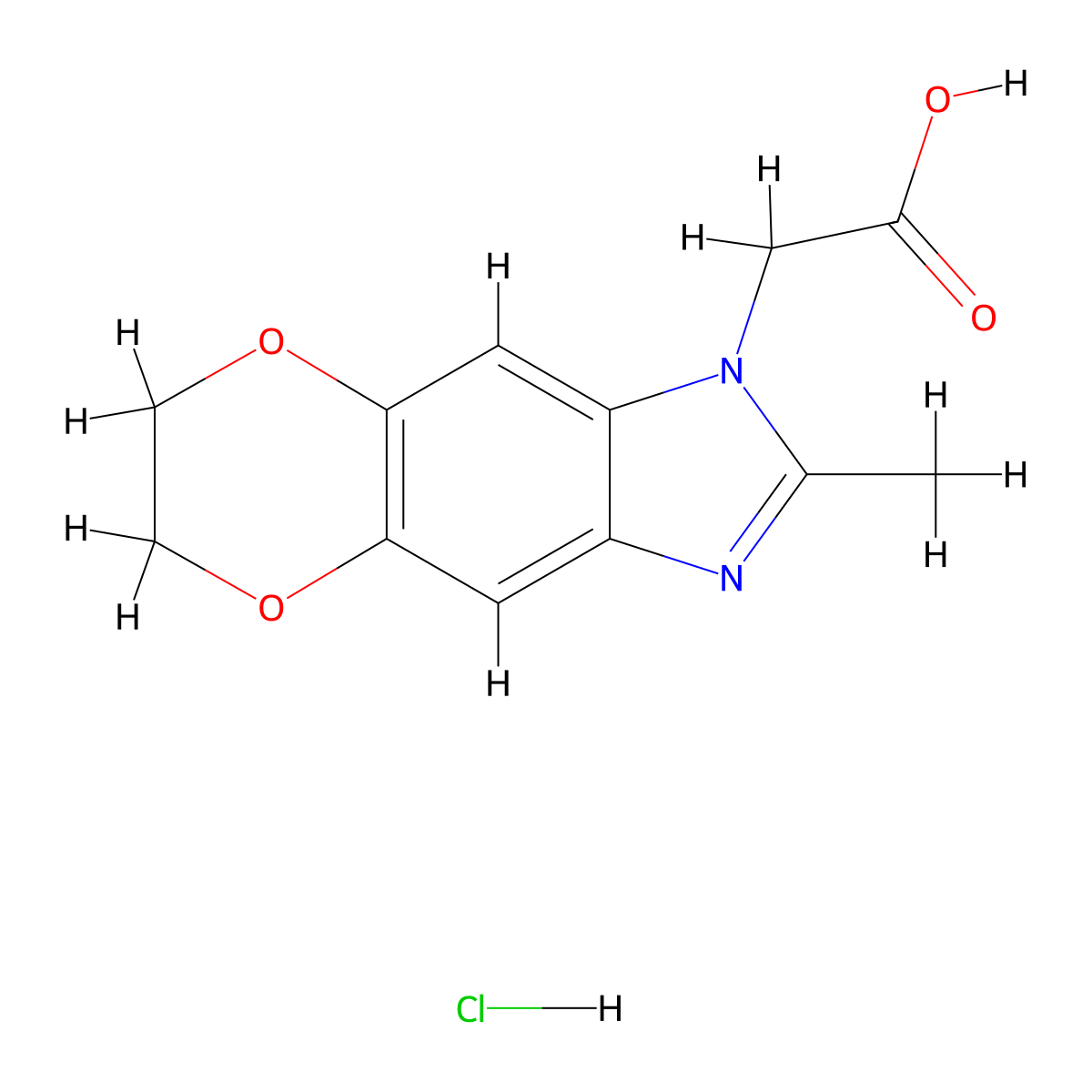 (2-Methyl-6,7-dihydro-5,8-dioxa-1,3-diaza-cyclopenta[B]naphthalen-1-YL)-acetic acid hydrochloride molecular structure, CAS 1185301-53-4