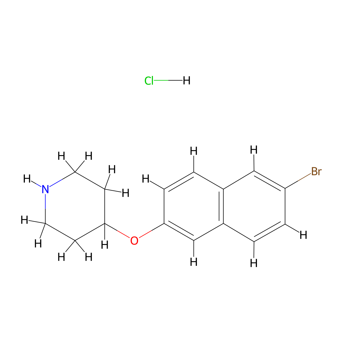 4-[(6-Bromo-2-naphthyl)oxy]piperidine hydrochloride molecular structure, CAS 1185301-60-3