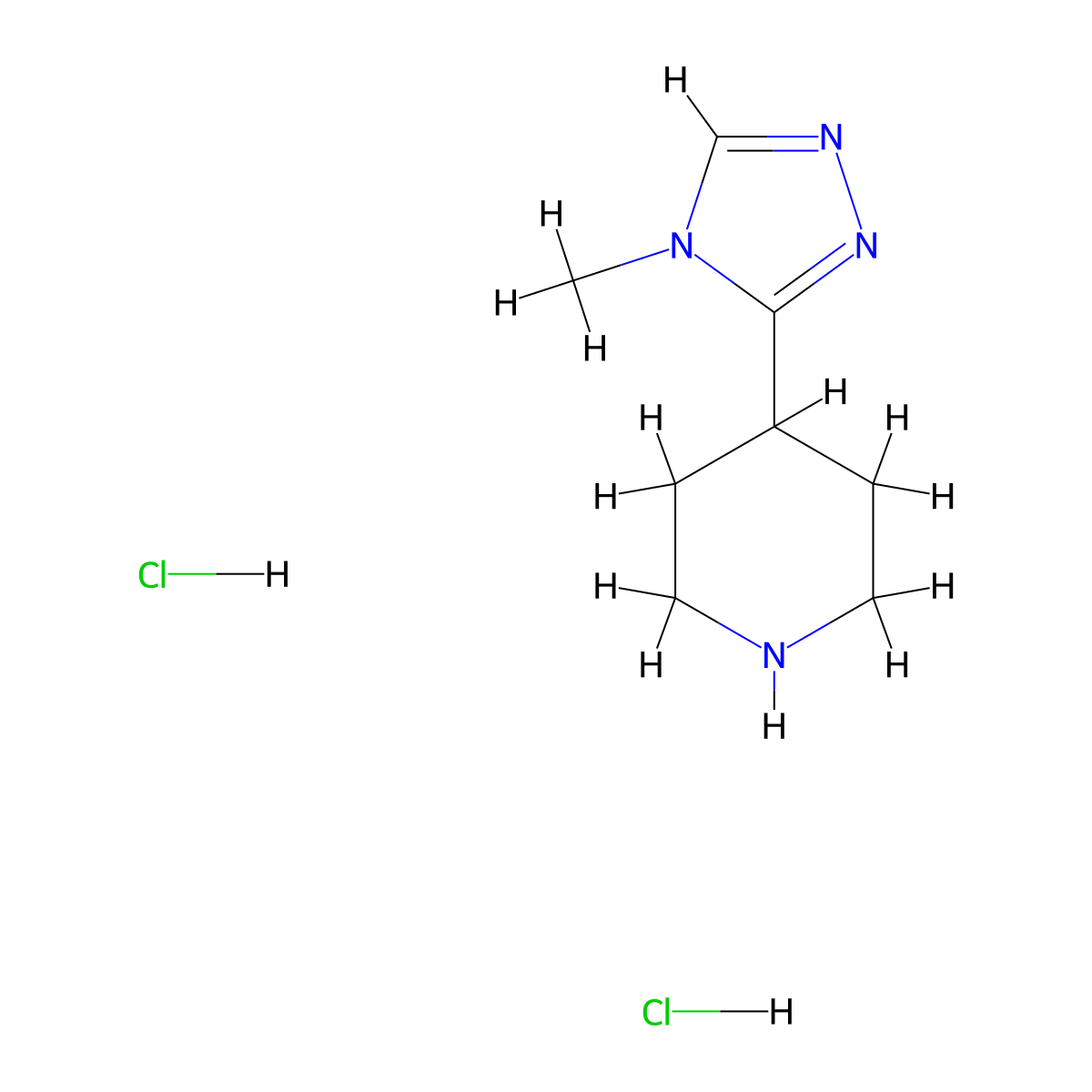 4-(4-methyl-4H-1,2,4-triazol-3-yl)piperidine dihydrochloride molecular structure, CAS 1185301-61-4