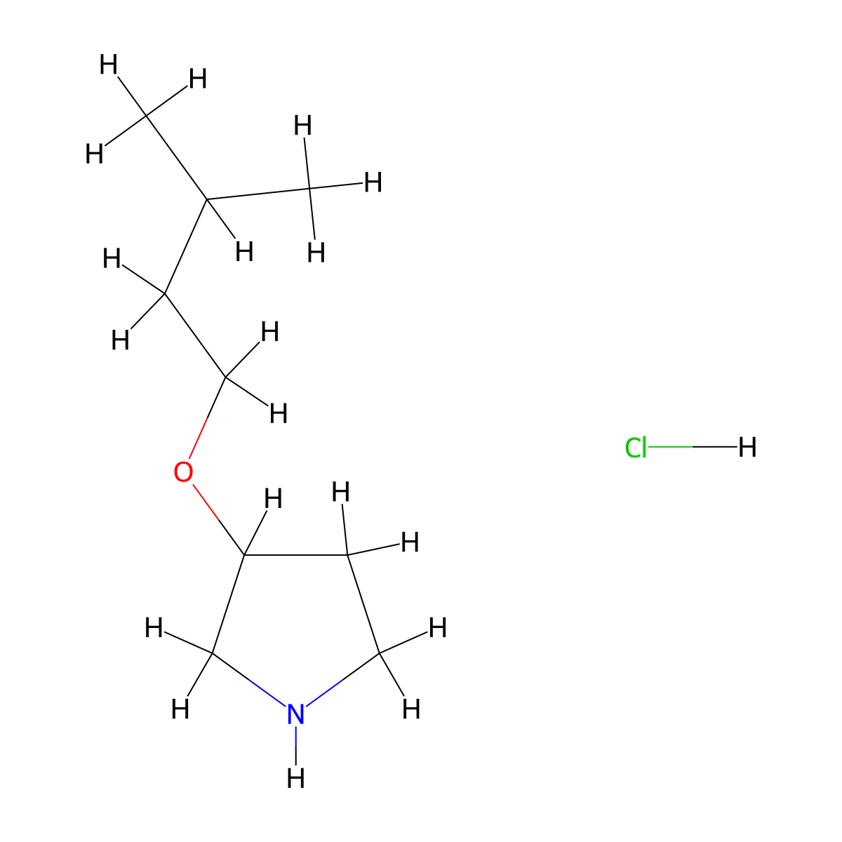 3-(Isopentyloxy)pyrrolidine hydrochloride molecular structure, CAS 1185301-63-6