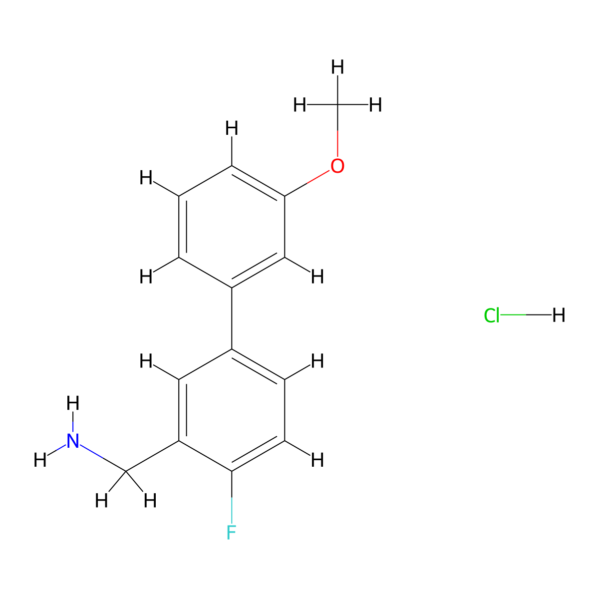(4-Fluoro-3'-methoxy[1,1'-biphenyl]-3-yl)-methanamine hydrochloride molecular structure, CAS 1185301-66-9