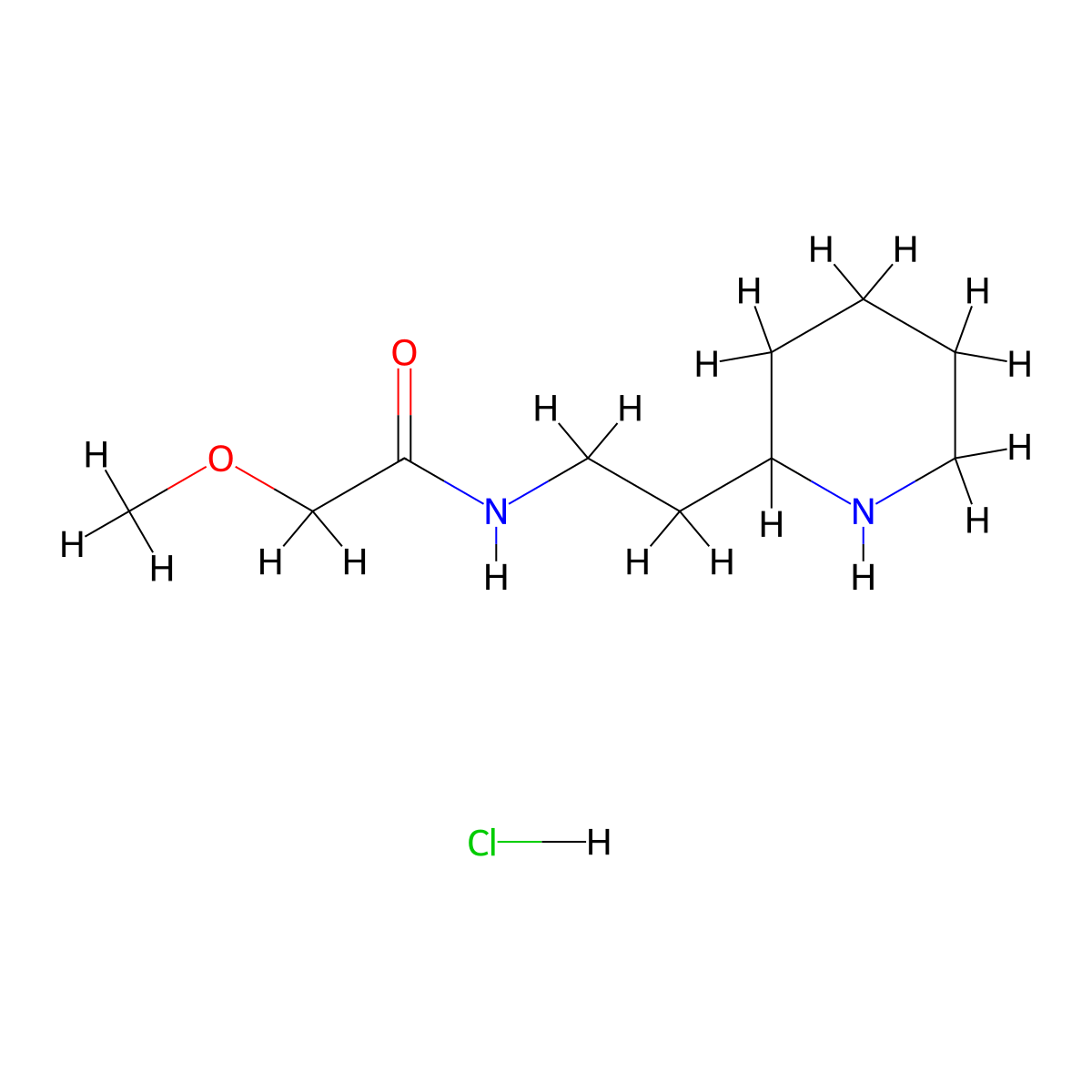 2-Methoxy-N-(2-piperidin-2-yl-ethyl)-acetamide hydrochloride molecular structure, CAS 1185301-71-6