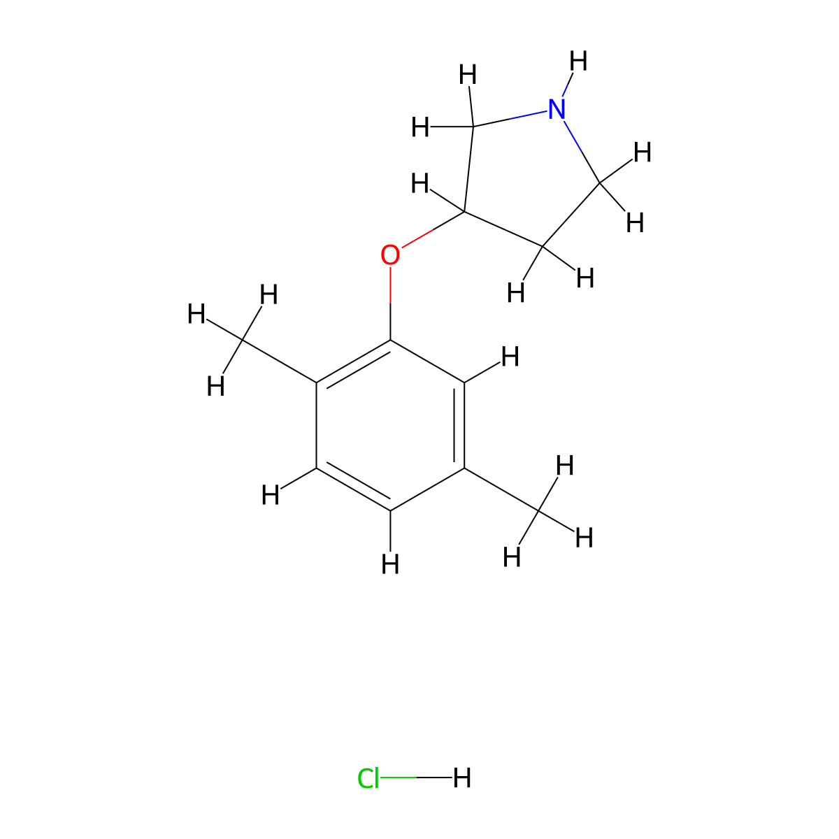 3-(2,5-Dimethylphenoxy)pyrrolidine hydrochloride molecular structure, CAS 1185301-78-3