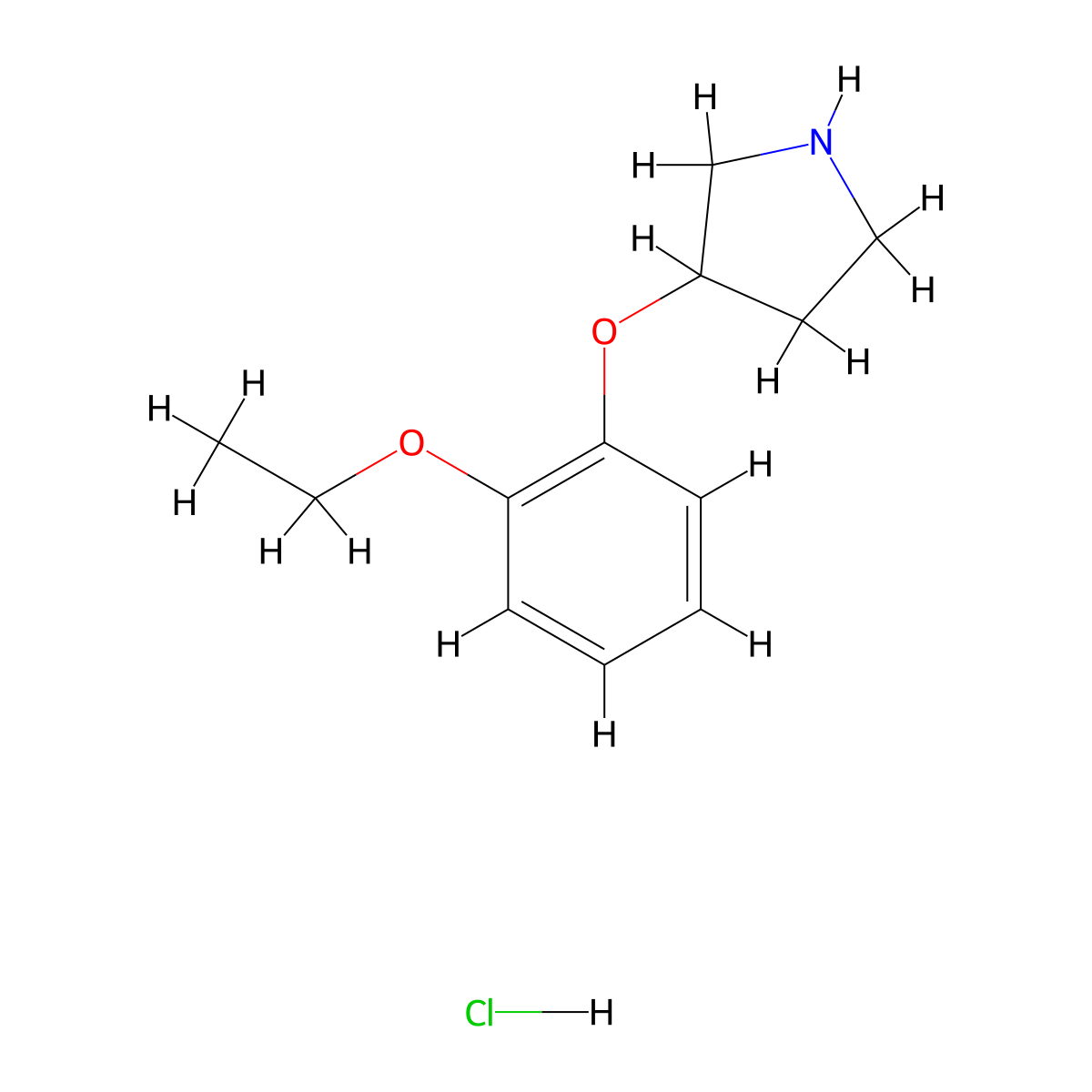 3-(2-Ethoxyphenoxy)pyrrolidine hydrochloride molecular structure, CAS 1185301-83-0