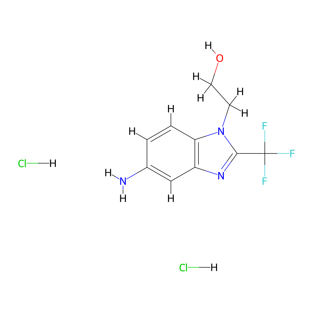 2-(5-Amino-2-trifluoromethyl-benzoimidazol-1-yl)-ethanol dihydrochloride molecular structure, CAS 1185301-87-4
