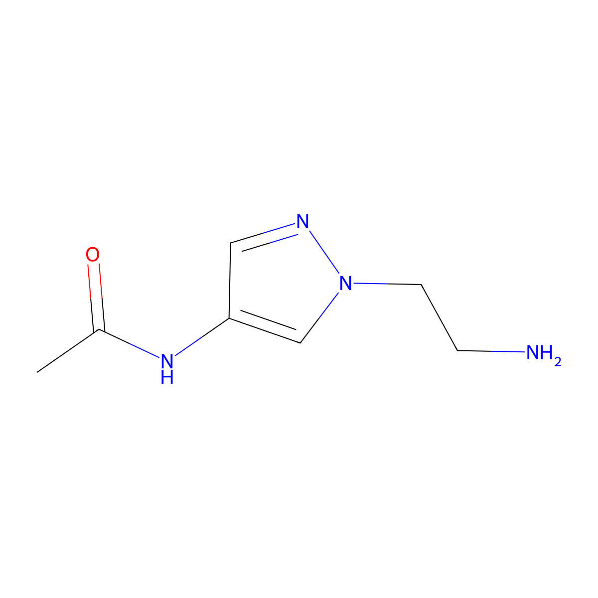 N-[1-(2-Amino-ethyl)-1H-pyrazol-4-YL]-acetamide molecular structure, CAS 1185301-90-9