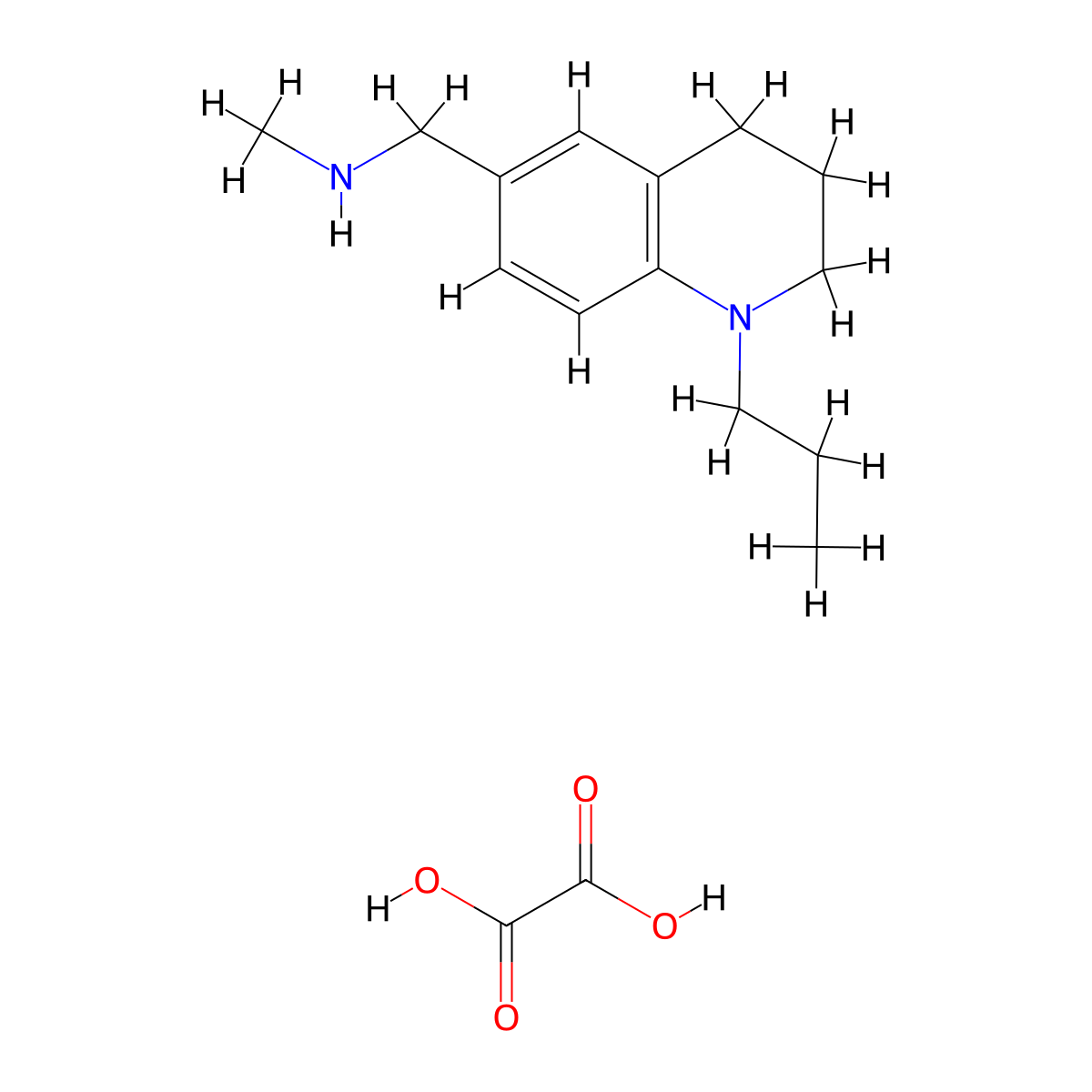 Methyl-(1-propyl-1,2,3,4-tetrahydro-quinolin-6-YL-methyl)-amine oxalate molecular structure, CAS 1185301-91-0