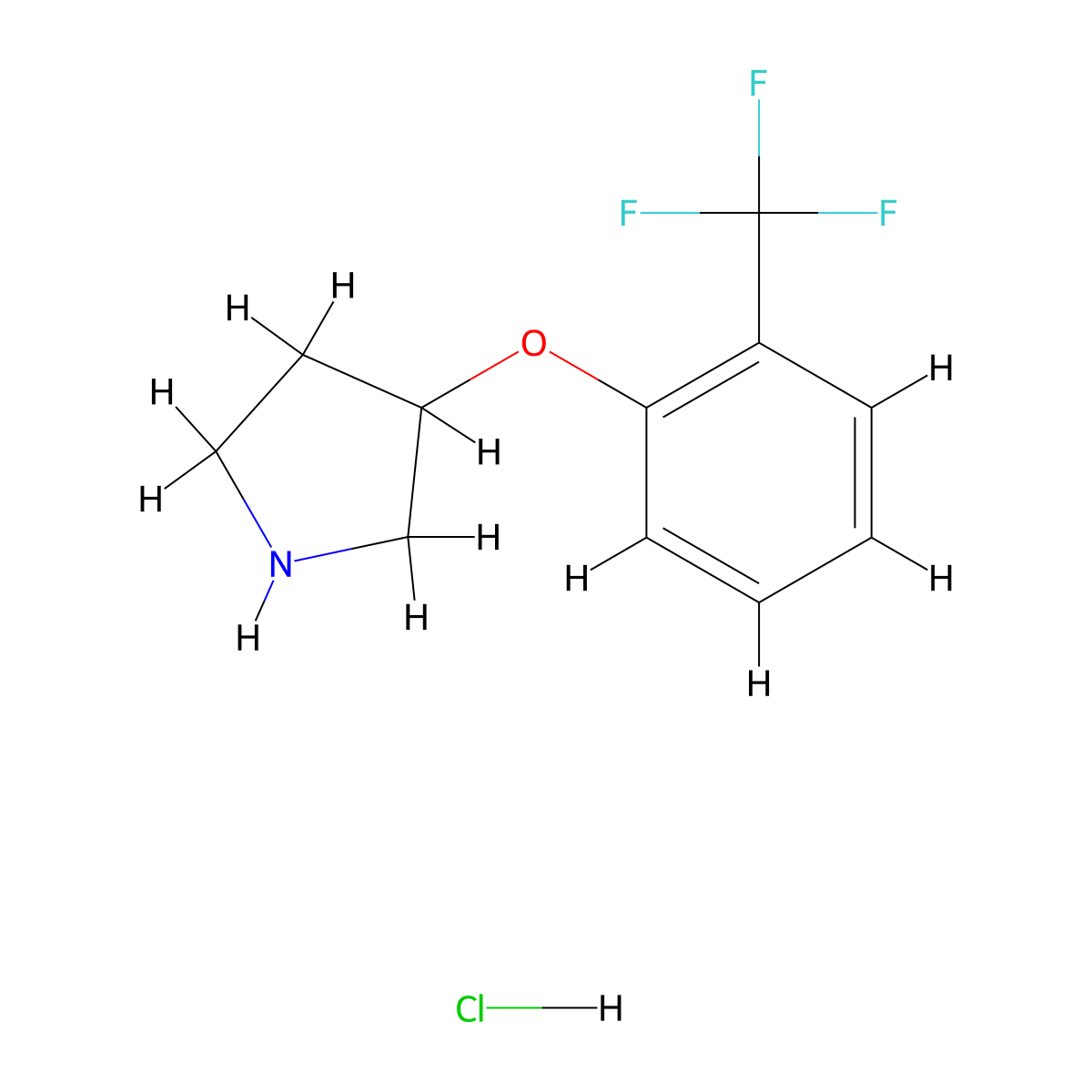 3-(2-(Trifluoromethyl)phenoxy)pyrrolidine hydrochloride molecular structure, CAS 1185301-92-1