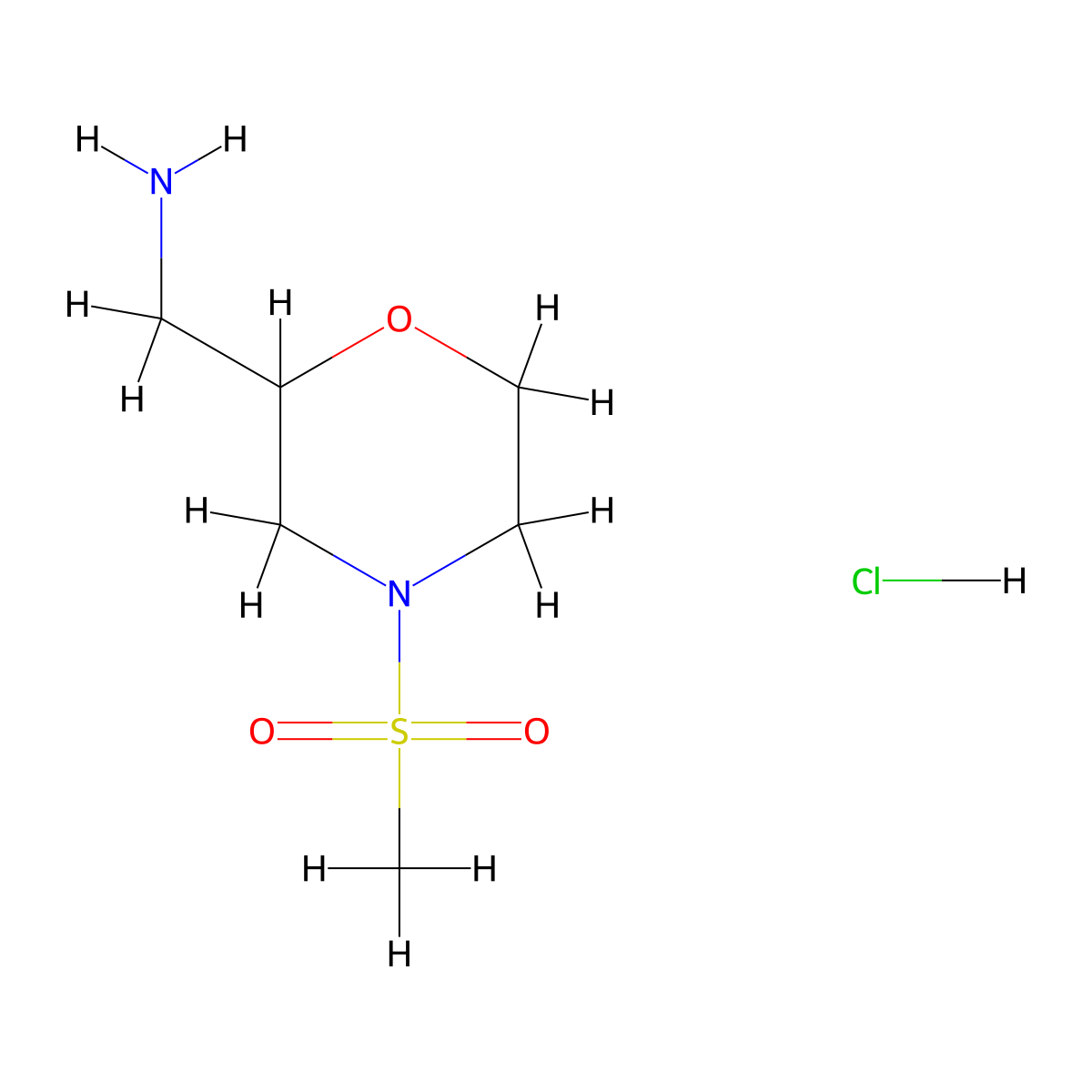 [4-(Methylsulfonyl)morpholin-2-yl]methylamine hydrochloride molecular structure, CAS 1185301-94-3