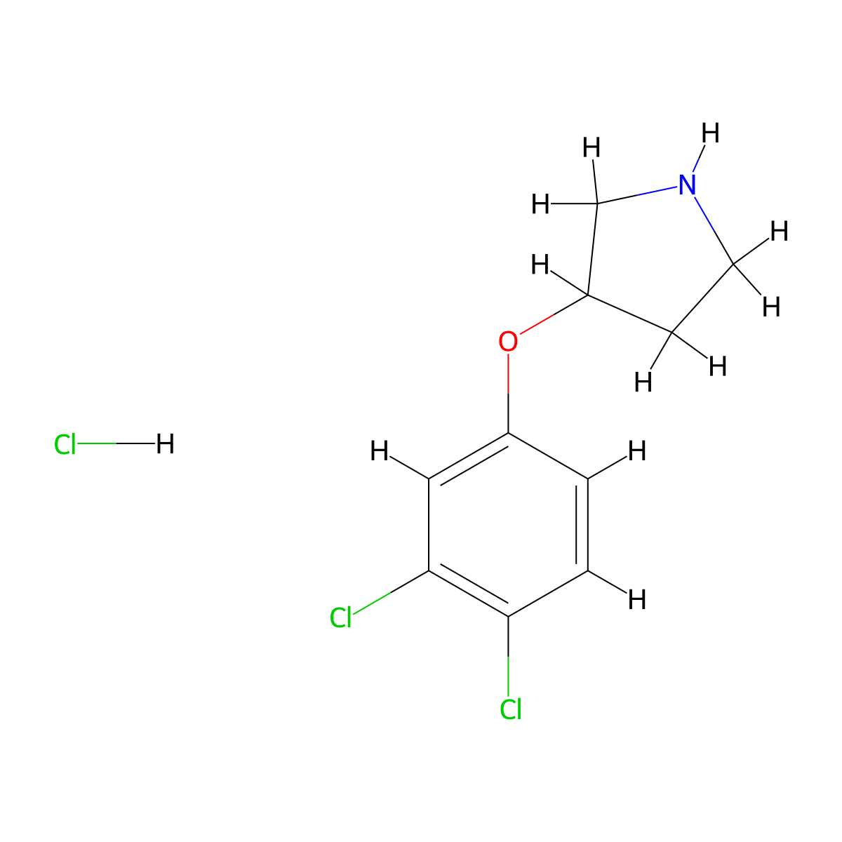 3-(3,4-Dichlorophenoxy)pyrrolidine hydrochloride molecular structure, CAS 1185301-95-4