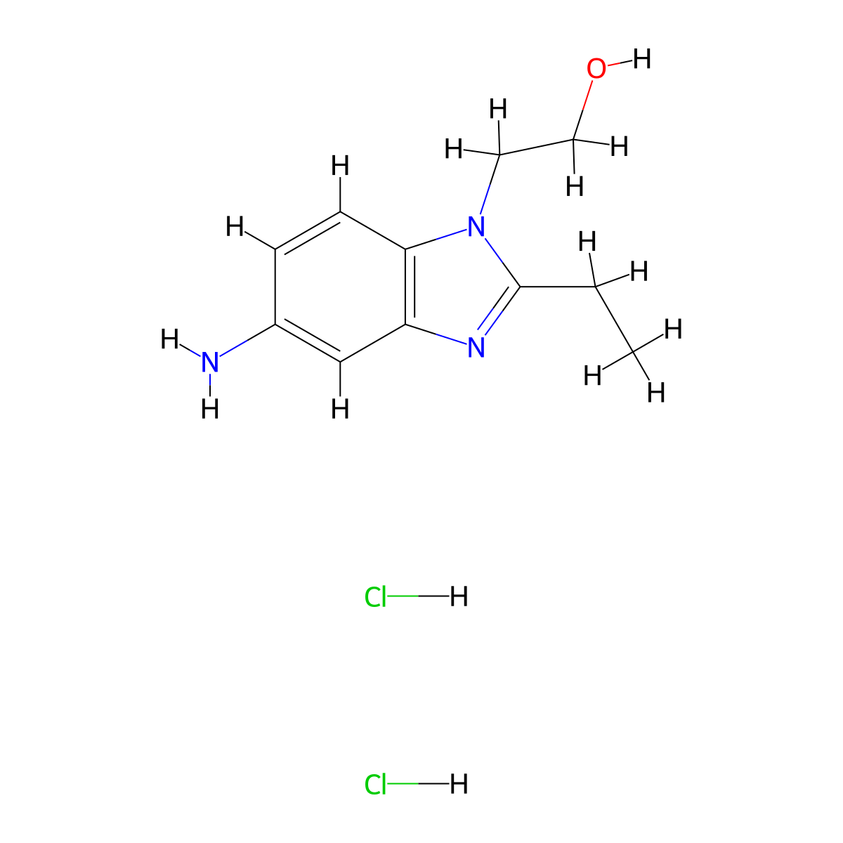 2-(5-Amino-2-ethyl-benzoimidazol-1-yl)-ethanol dihydrochloride molecular structure, CAS 1185301-98-7