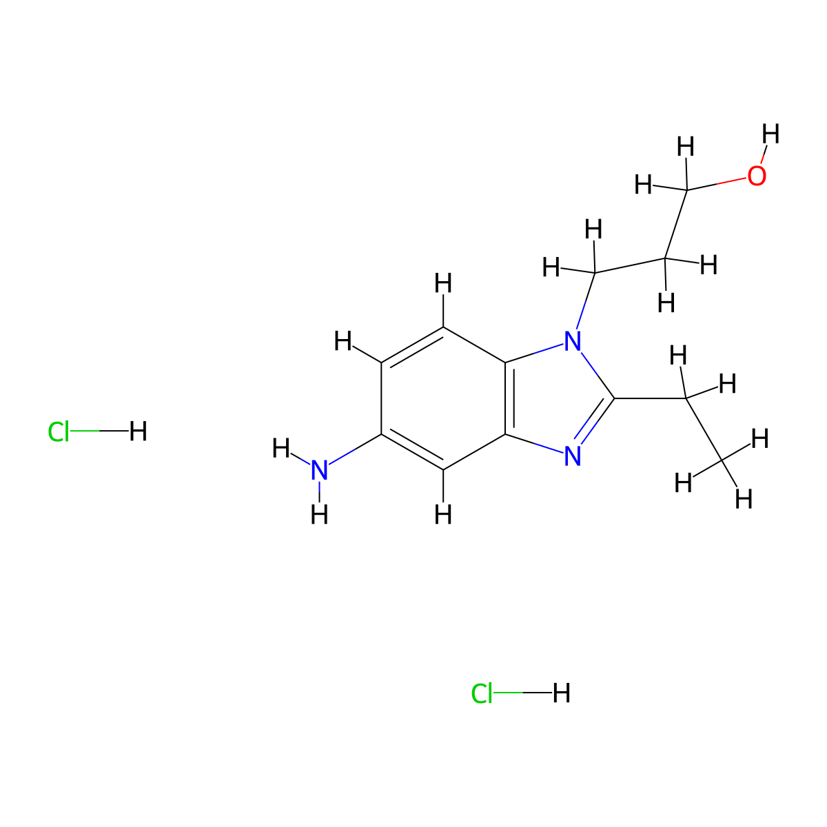 3-(5-Amino-2-ethyl-benzoimidazol-1-YL)-propan-1-OL dihydrochloride molecular structure, CAS 1185302-02-6