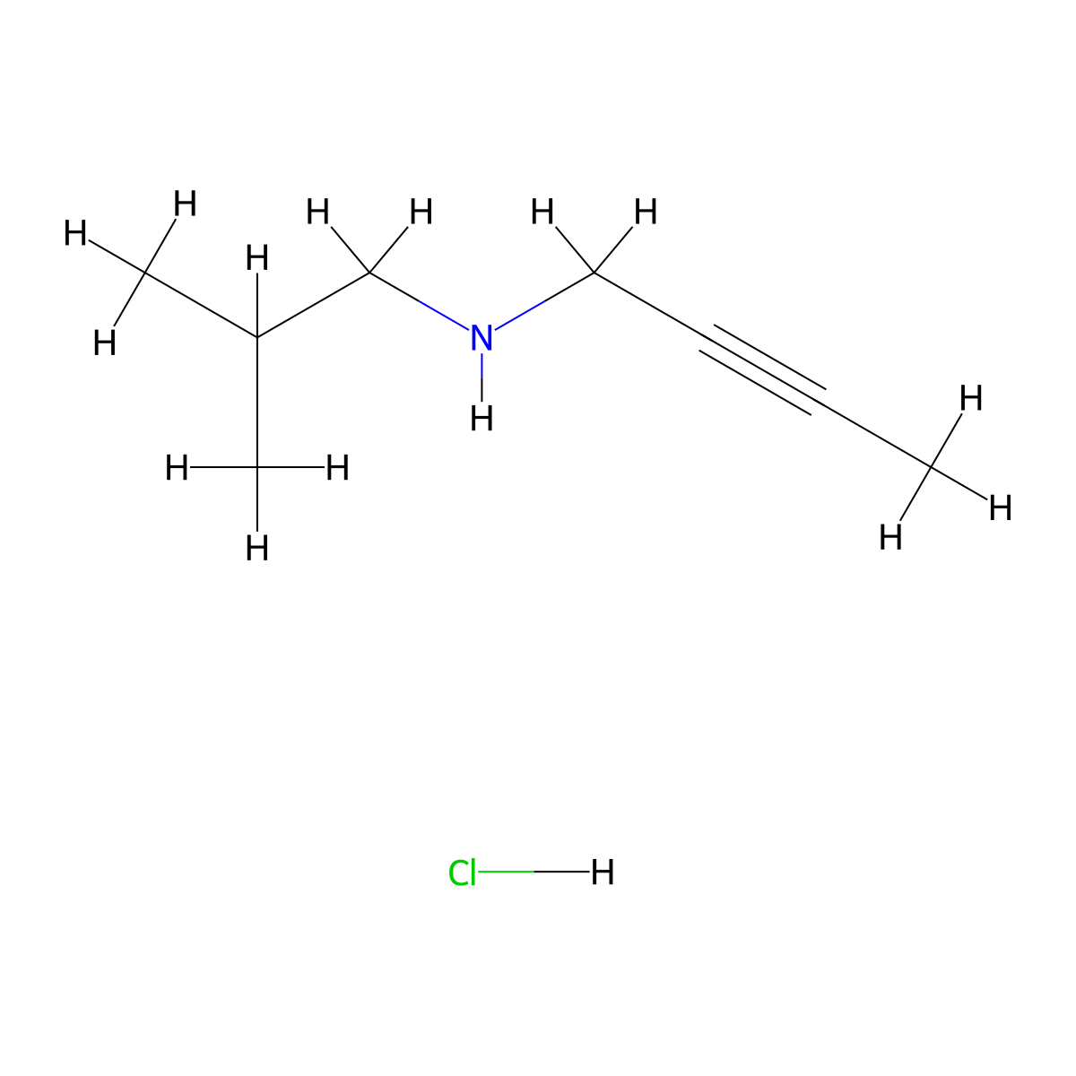 But-2-ynyl-isobutyl-amine hydrochloride molecular structure, CAS 1185302-04-8