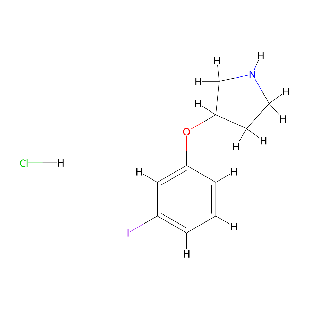 3-(3-Iodophenoxy)pyrrolidine hydrochloride molecular structure, CAS 1185302-06-0