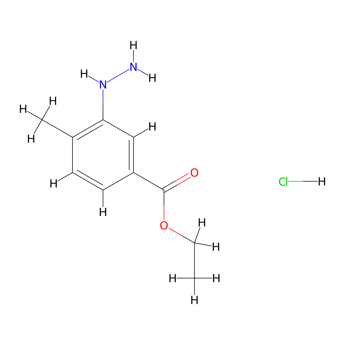 Ethyl 3-hydrazino-4-methylbenzoate hydrochloride molecular structure, CAS 1185302-10-6