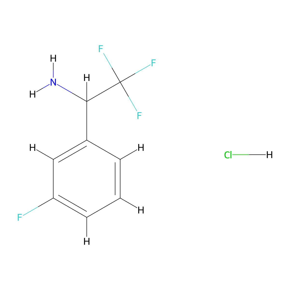 2,2,2-Trifluoro-1-(3-fluorophenyl)ethylamine hydrochloride molecular structure, CAS 1185302-13-9