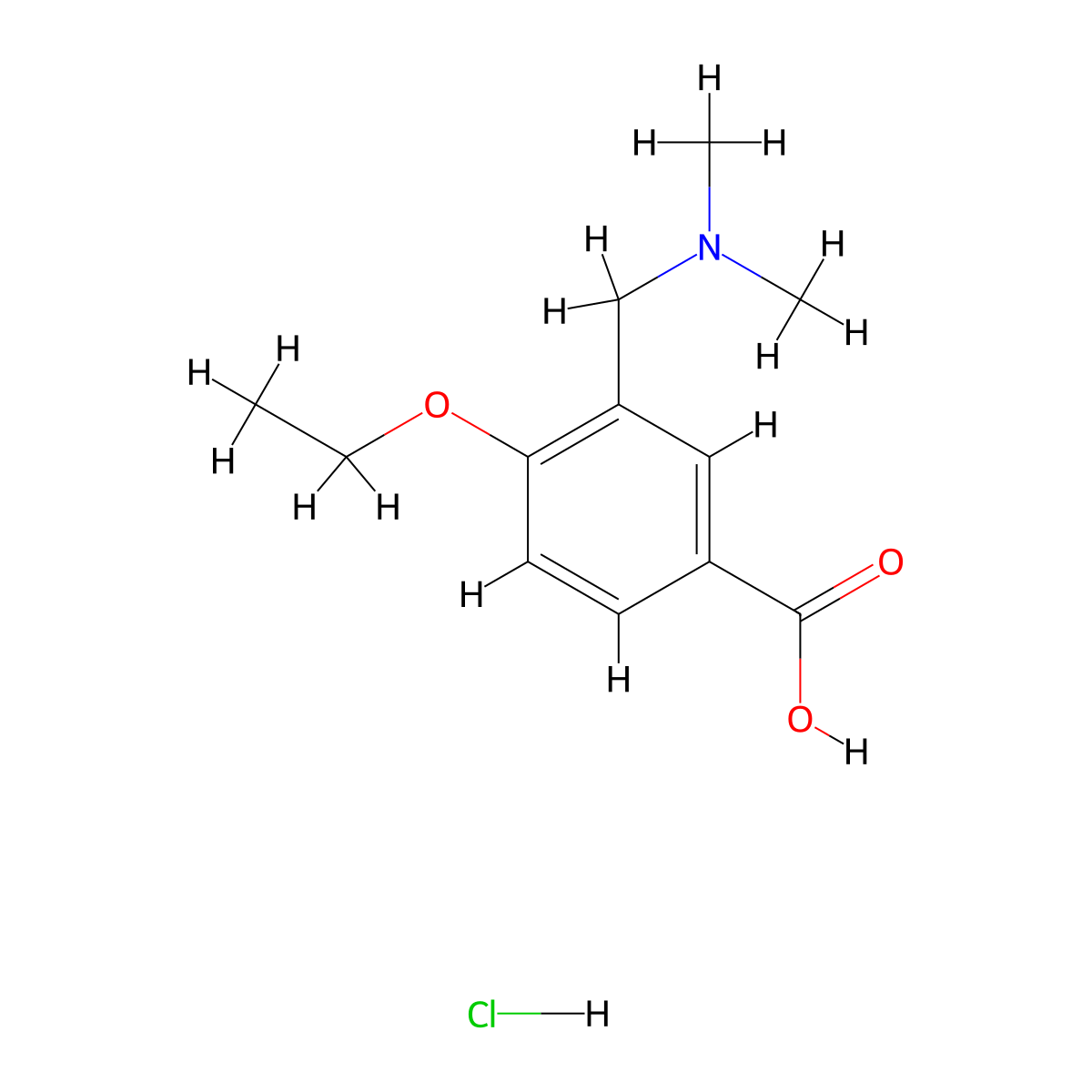 3-Dimethylaminomethyl-4-ethoxy-benzoic acid hydrochloride molecular structure, CAS 1185302-14-0