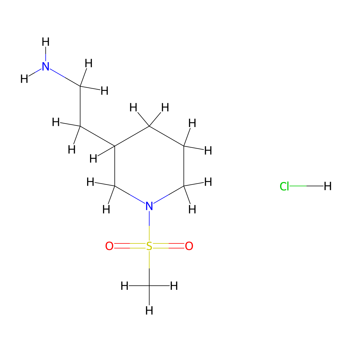 2-[1-(Methylsulfonyl)piperidin-3-yl]ethanamine hydrochloride molecular structure, CAS 1185302-17-3