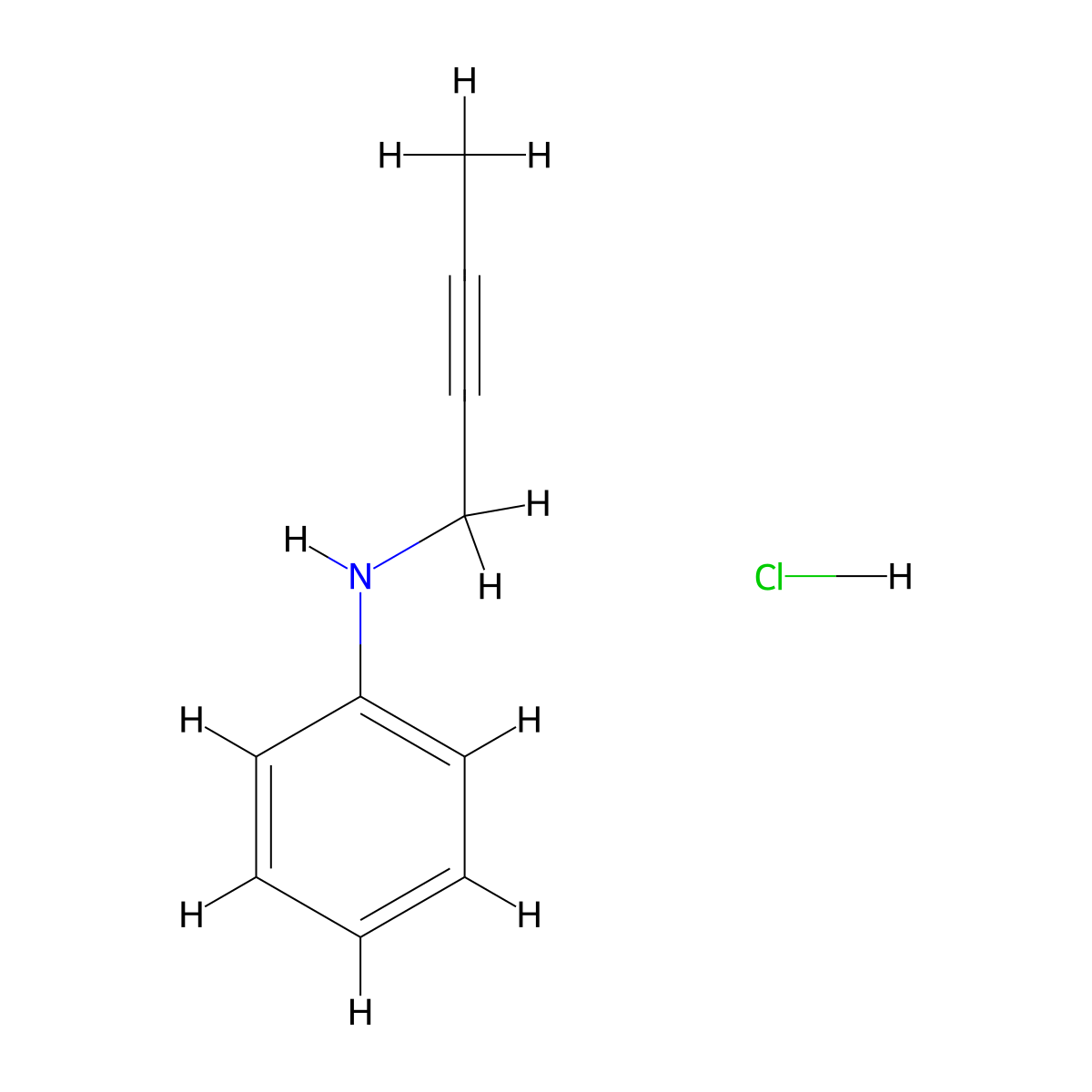 But-2-ynyl-phenyl-amine hydrochloride molecular structure, CAS 1185302-18-4