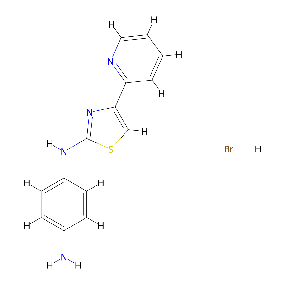 N-(4-Pyridin-2-YL-thiazol-2-YL)-benzene-1,4-diamine hydrobromide molecular structure, CAS 1185302-23-1