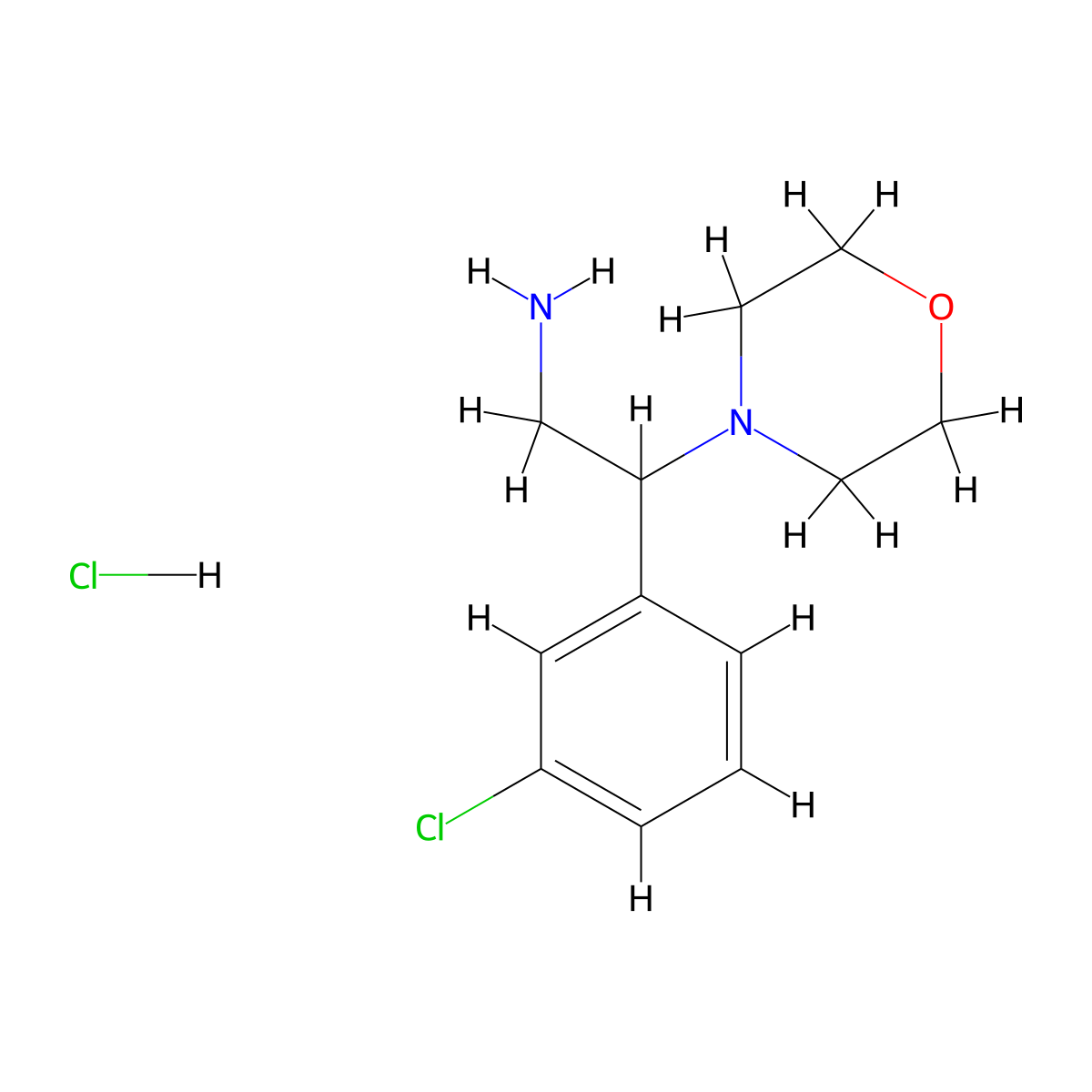 2-(3-Chlorophenyl)-2-(morpholin-4-yl)ethan-1-amine hydrochloride molecular structure, CAS 1185302-32-2