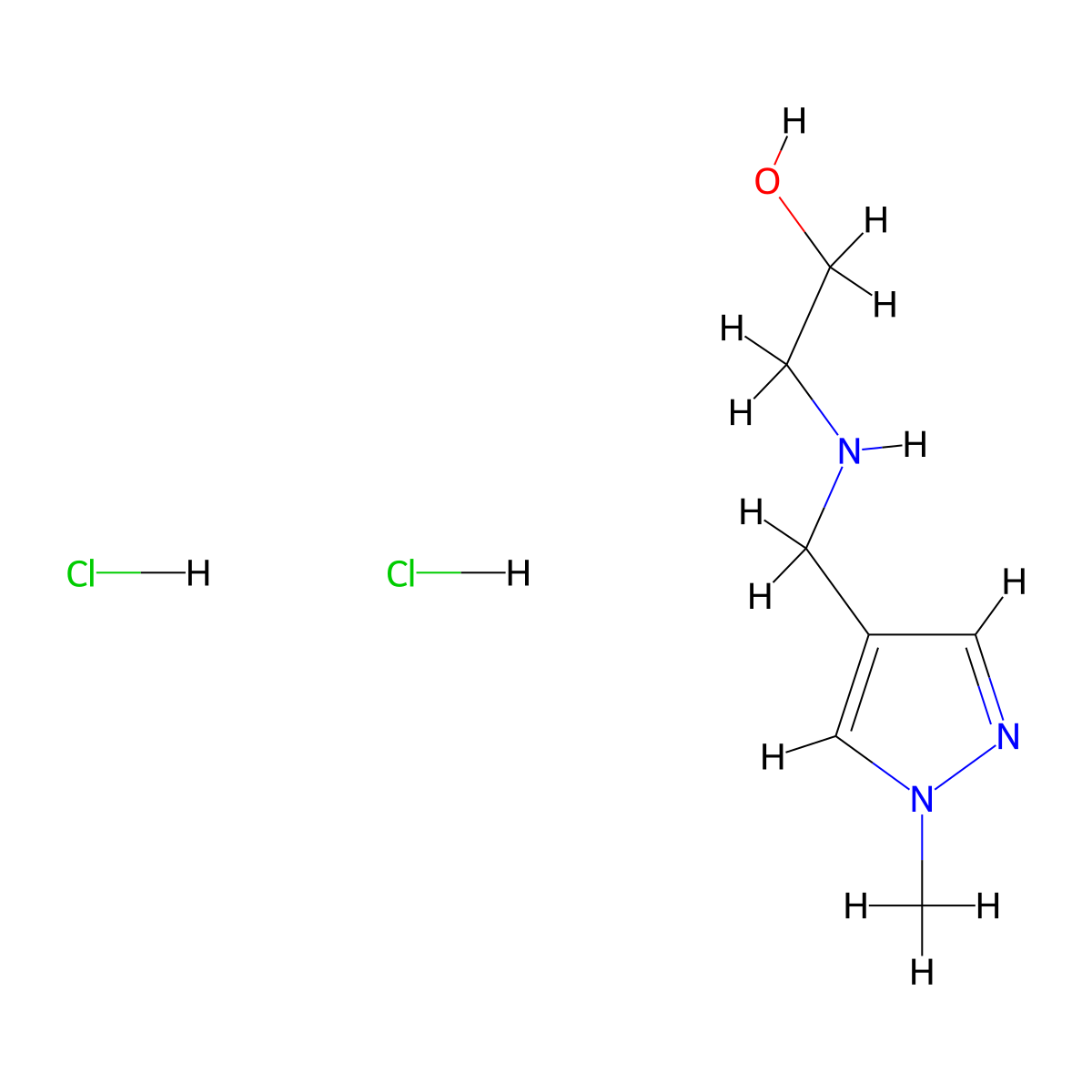 2-{[(1-Methyl-1H-pyrazol-4-YL)methyl]-amino}ethanol dihydrochloride molecular structure, CAS 1185302-33-3