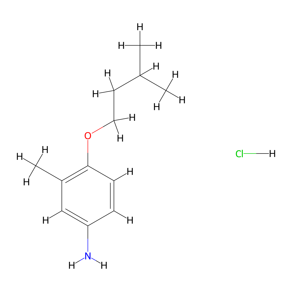 4-(Isopentyloxy)-3-methylaniline hydrochloride molecular structure, CAS 1185302-34-4