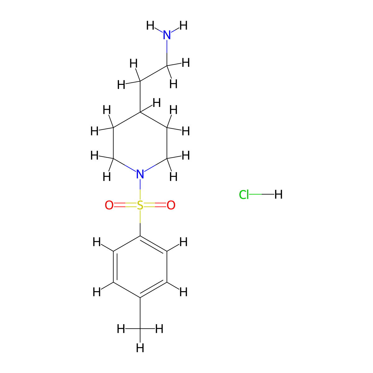 (2-{1-[(4-Methylphenyl)sulfonyl]piperidin-4-yl}ethyl)amine hydrochloride molecular structure, CAS 1185302-39-9