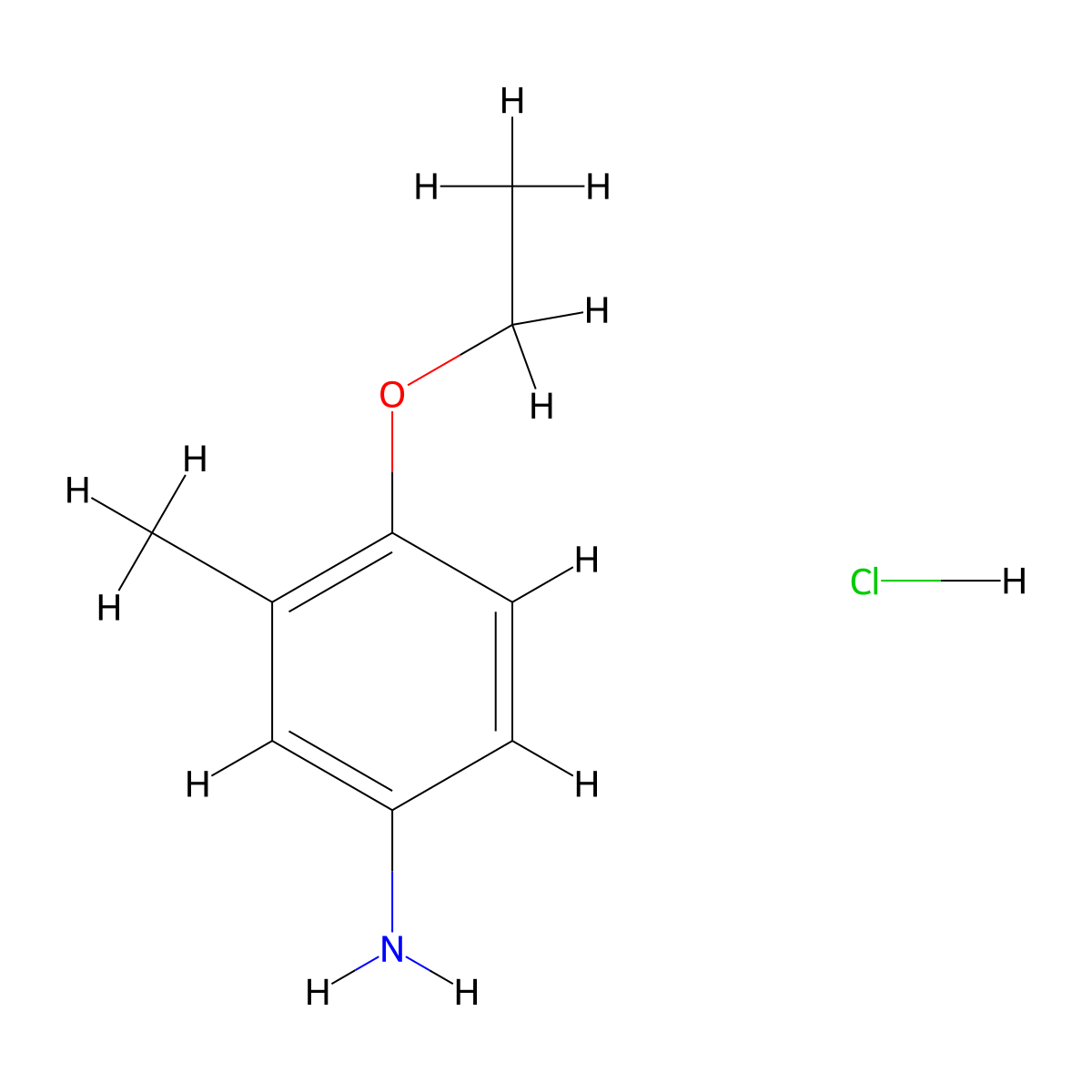 4-Ethoxy-3-methylaniline hydrochloride molecular structure, CAS 1185302-40-2